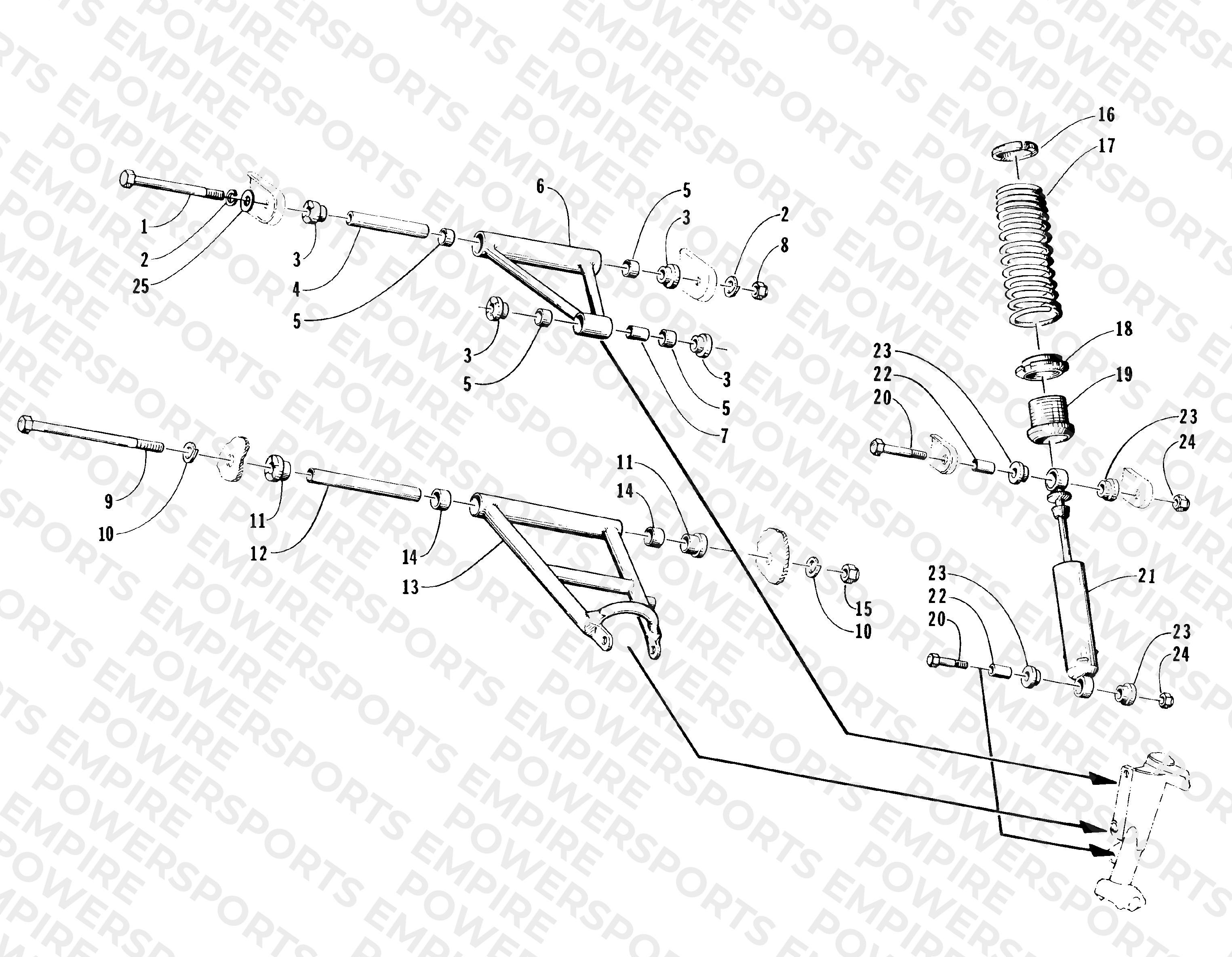 FRONT ARMS AND SHOCK ABSORBER ASSEMBLY