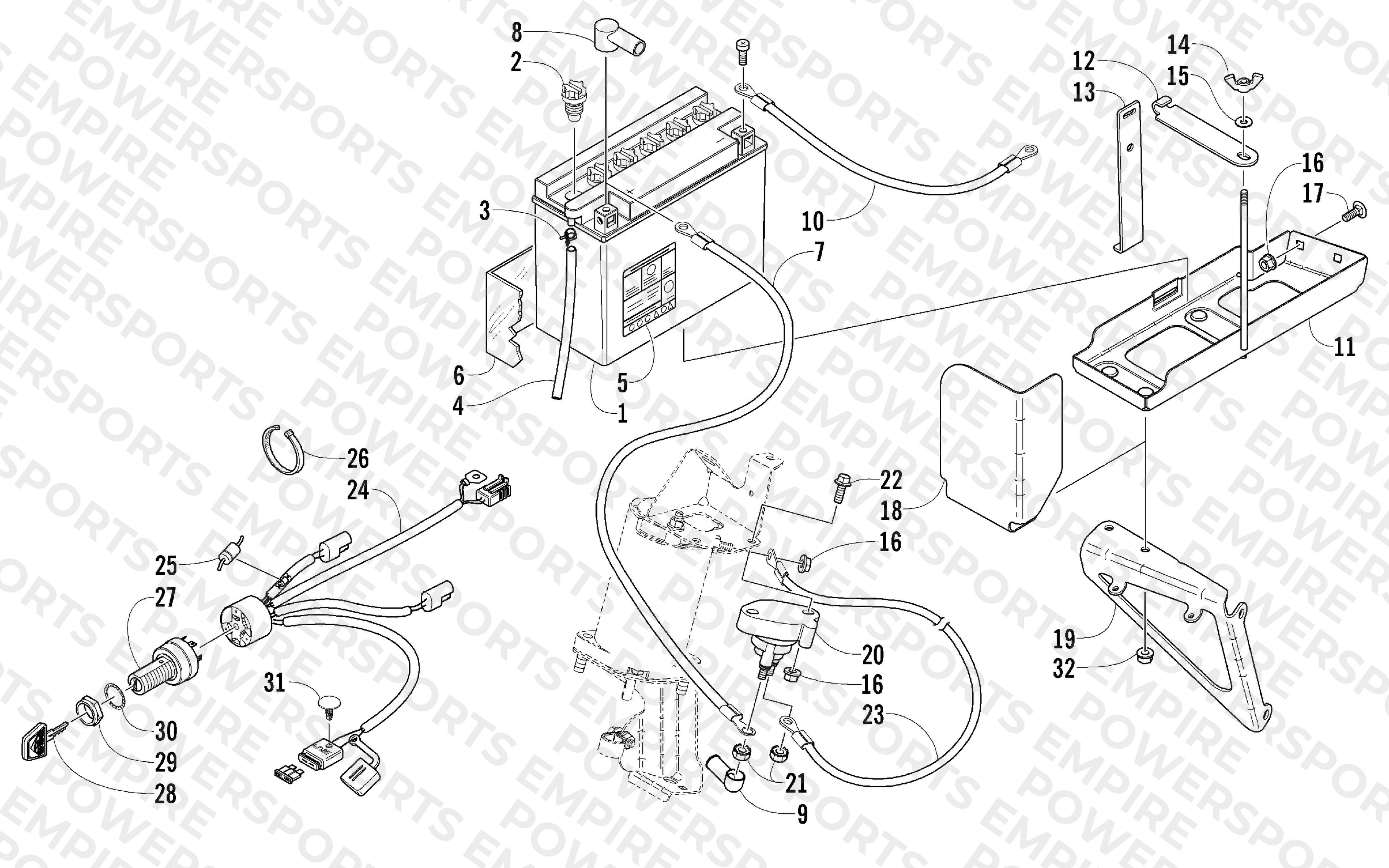 BATTERY, SOLENOID, AND CABLES (OPTIONAL)