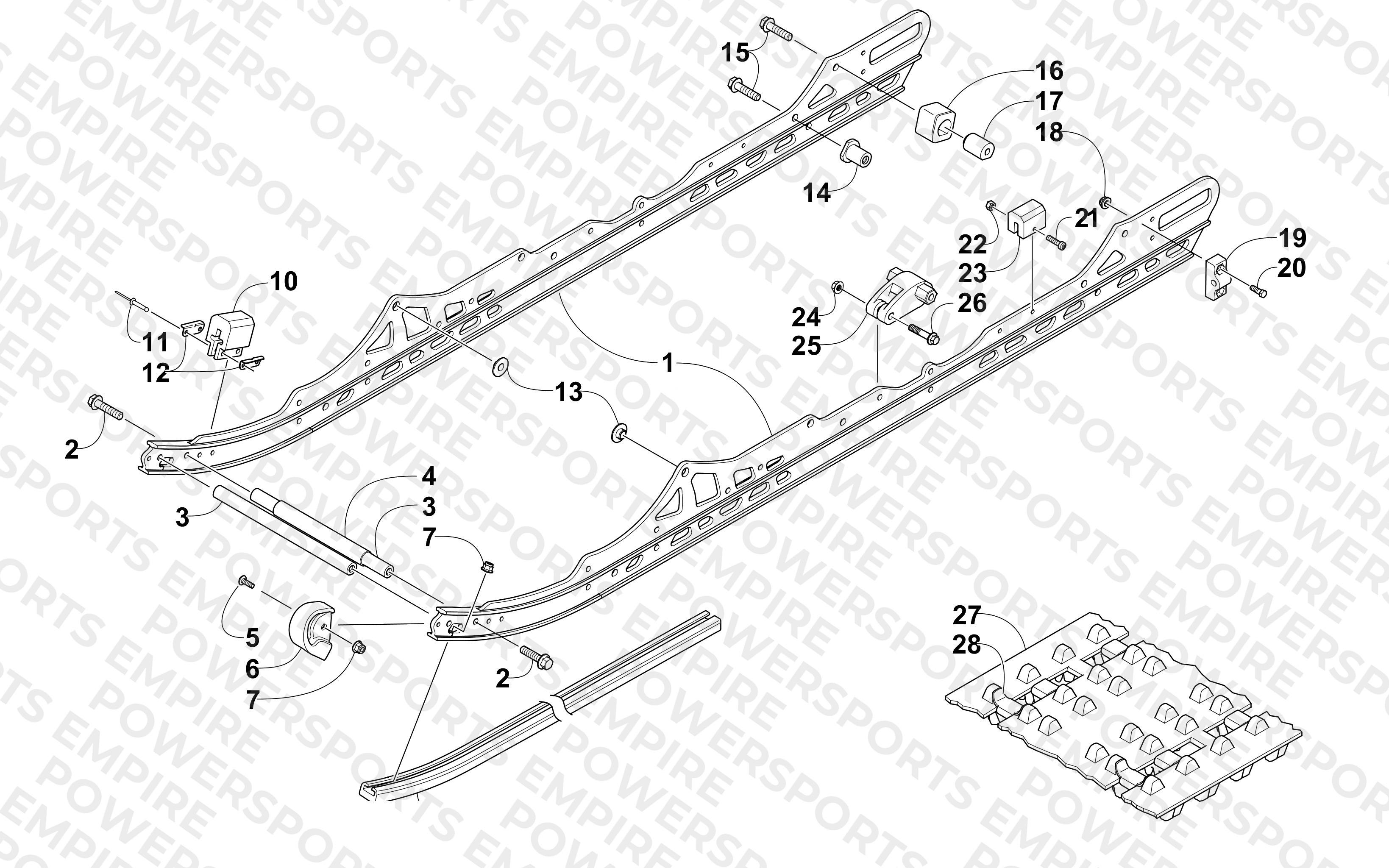 SLIDE RAIL AND TRACK ASSEMBLY