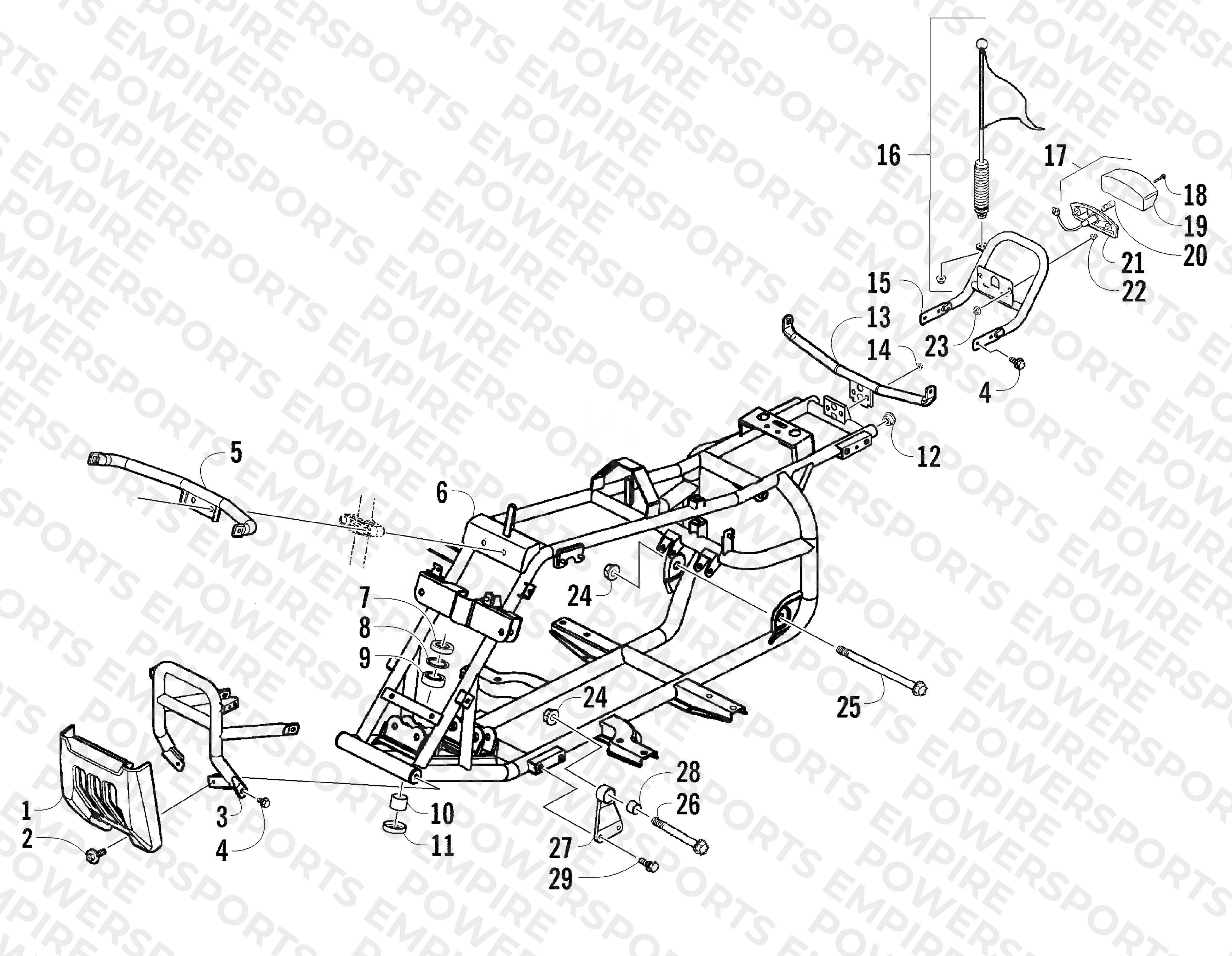FRAME AND RELATED PARTS ASSEMBLY