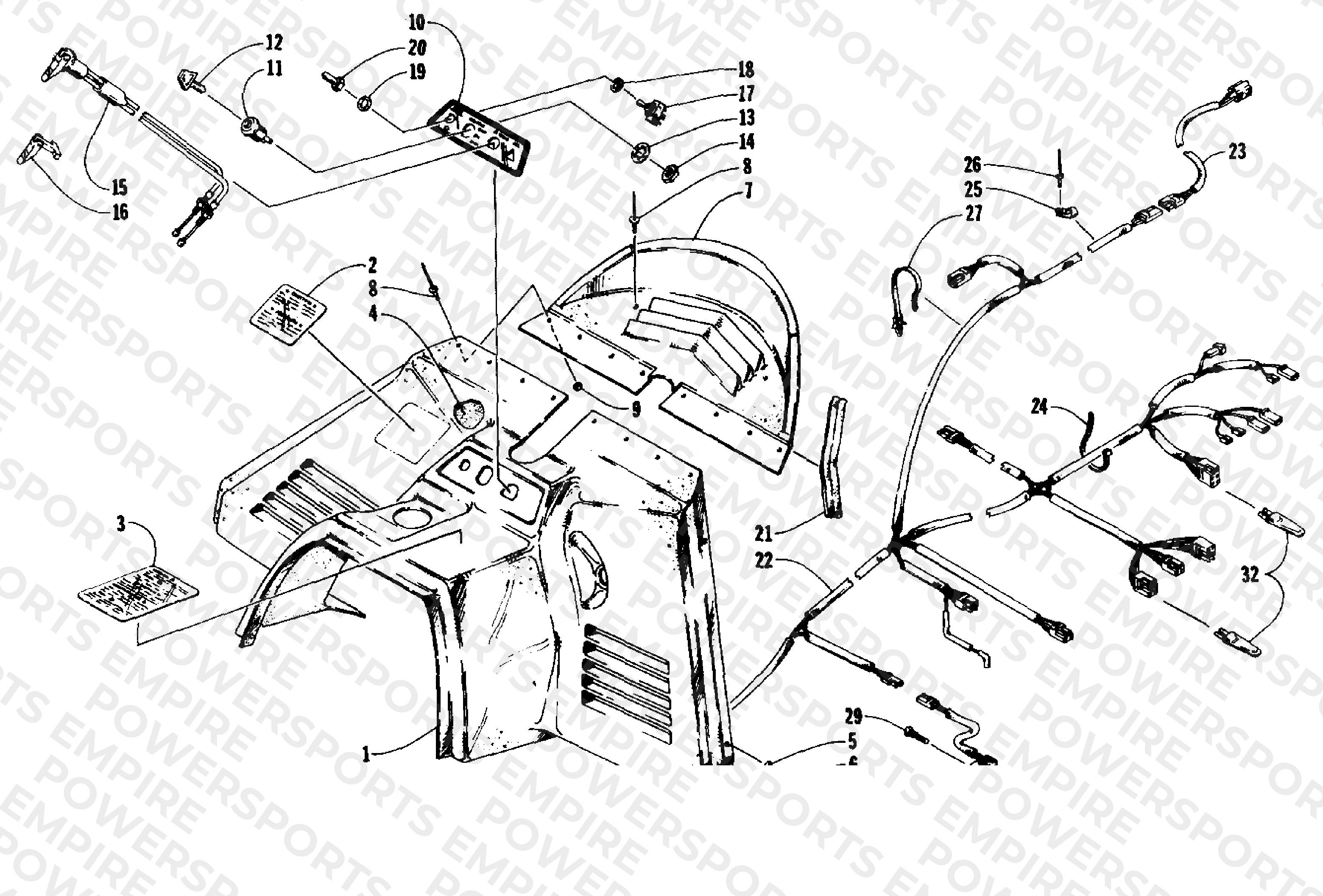 CONSOLE, SWITCHES, AND WIRING ASSEMBLIES