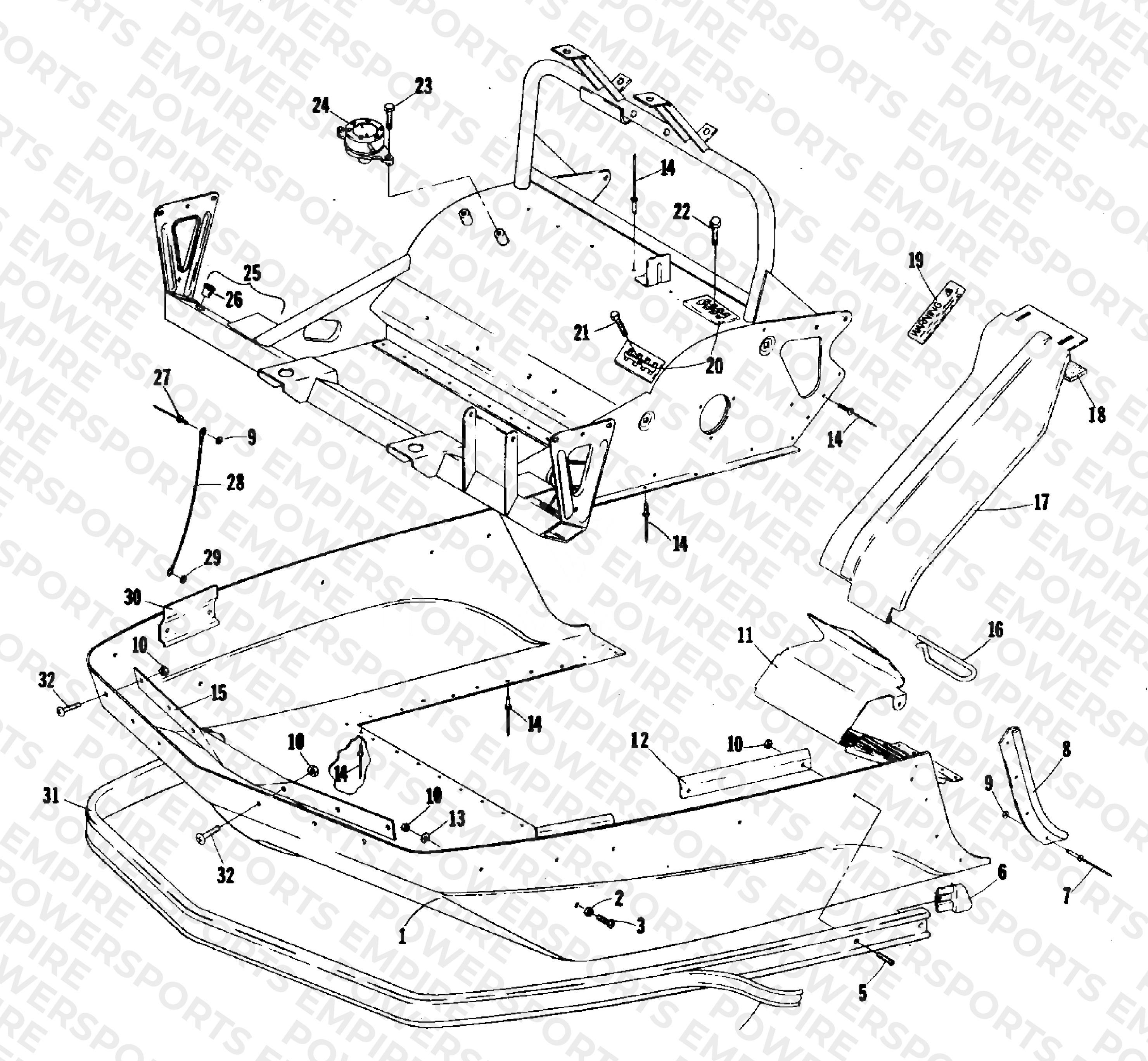 BELLY PAN AND FRONT FRAME