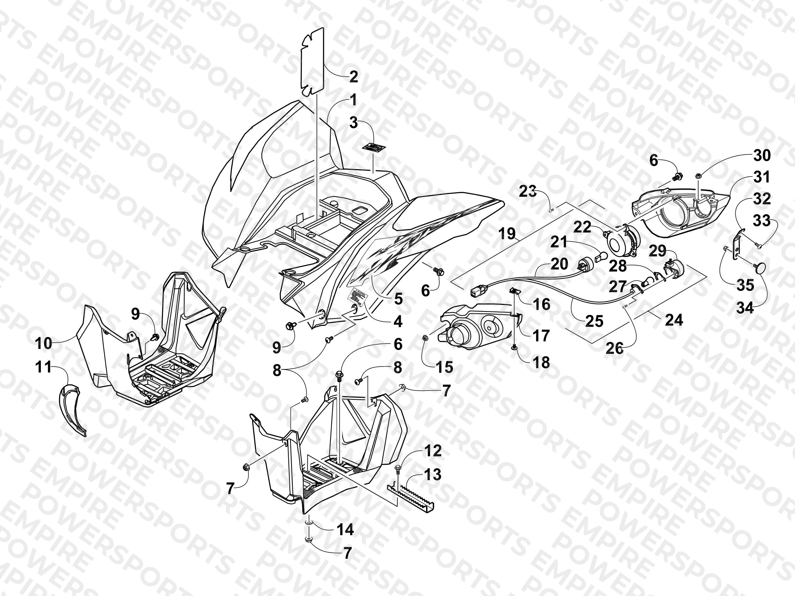 REAR BODY AND TAILLIGHT ASSEMBLY