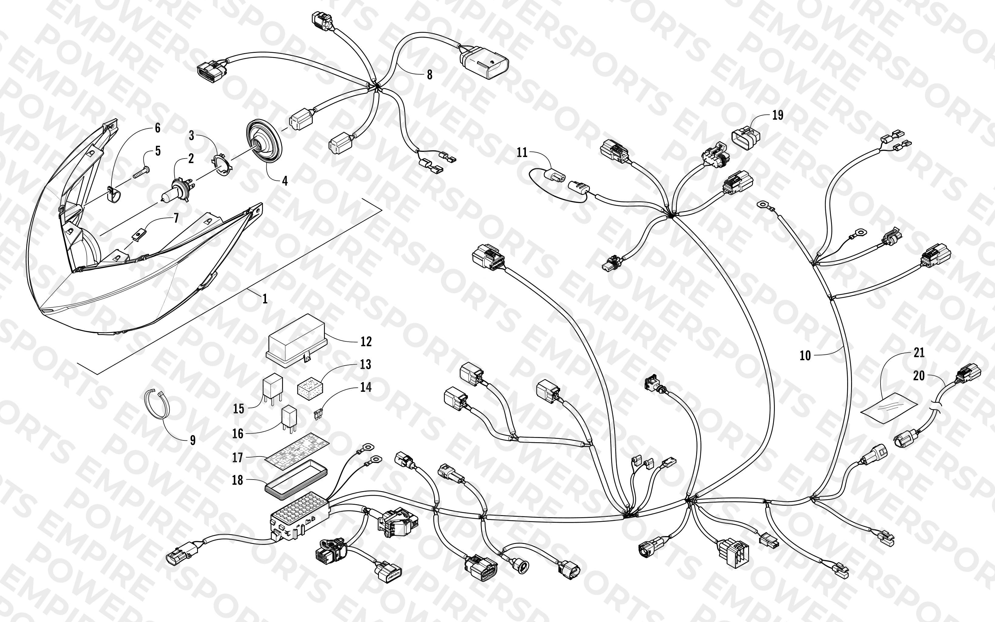 HEADLIGHT AND WIRING ASSEMBLIES