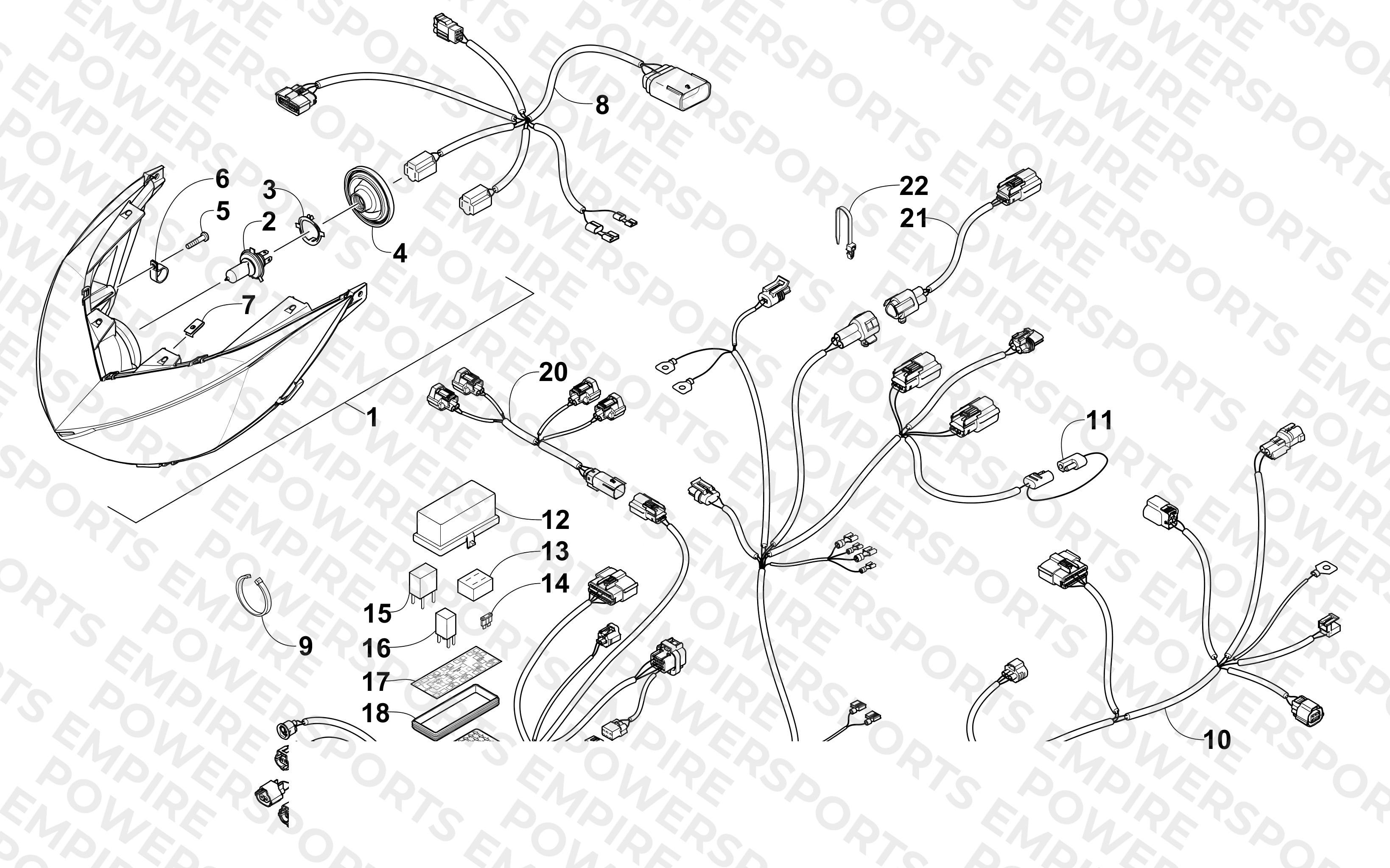 HEADLIGHT AND WIRING ASSEMBLIES