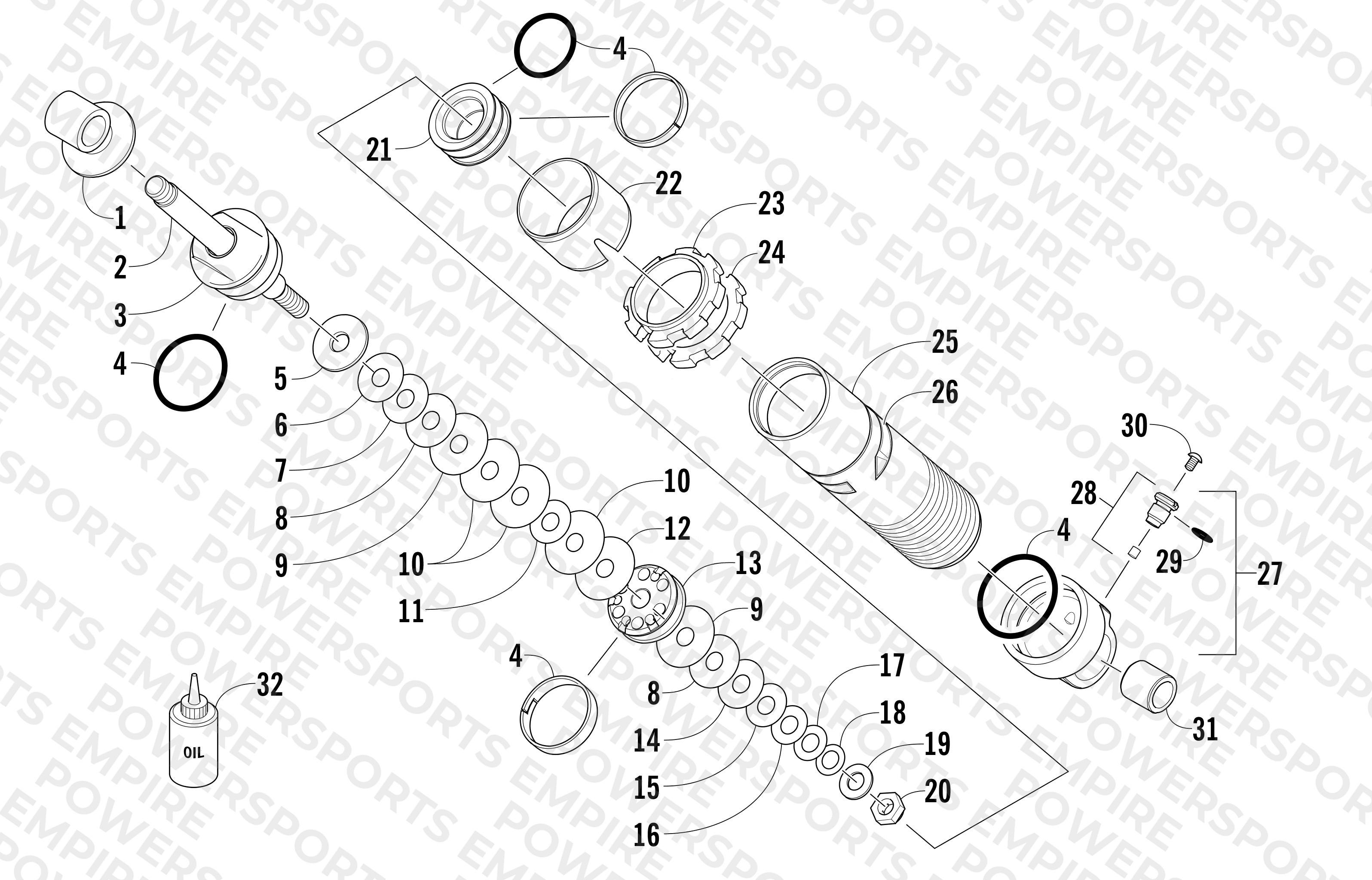 REAR SUSPENSION FRONT ARM SHOCK ABSORBER