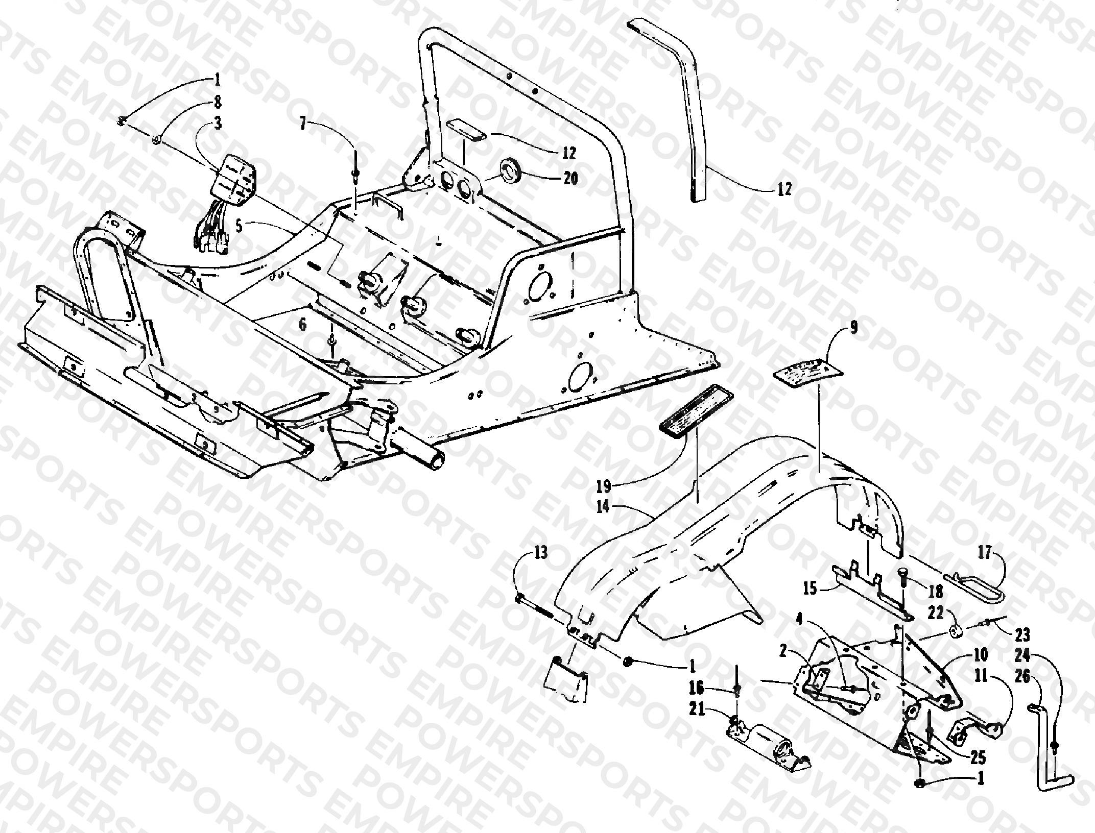 FRONT FRAME AND FOOTREST ASSEMBLY