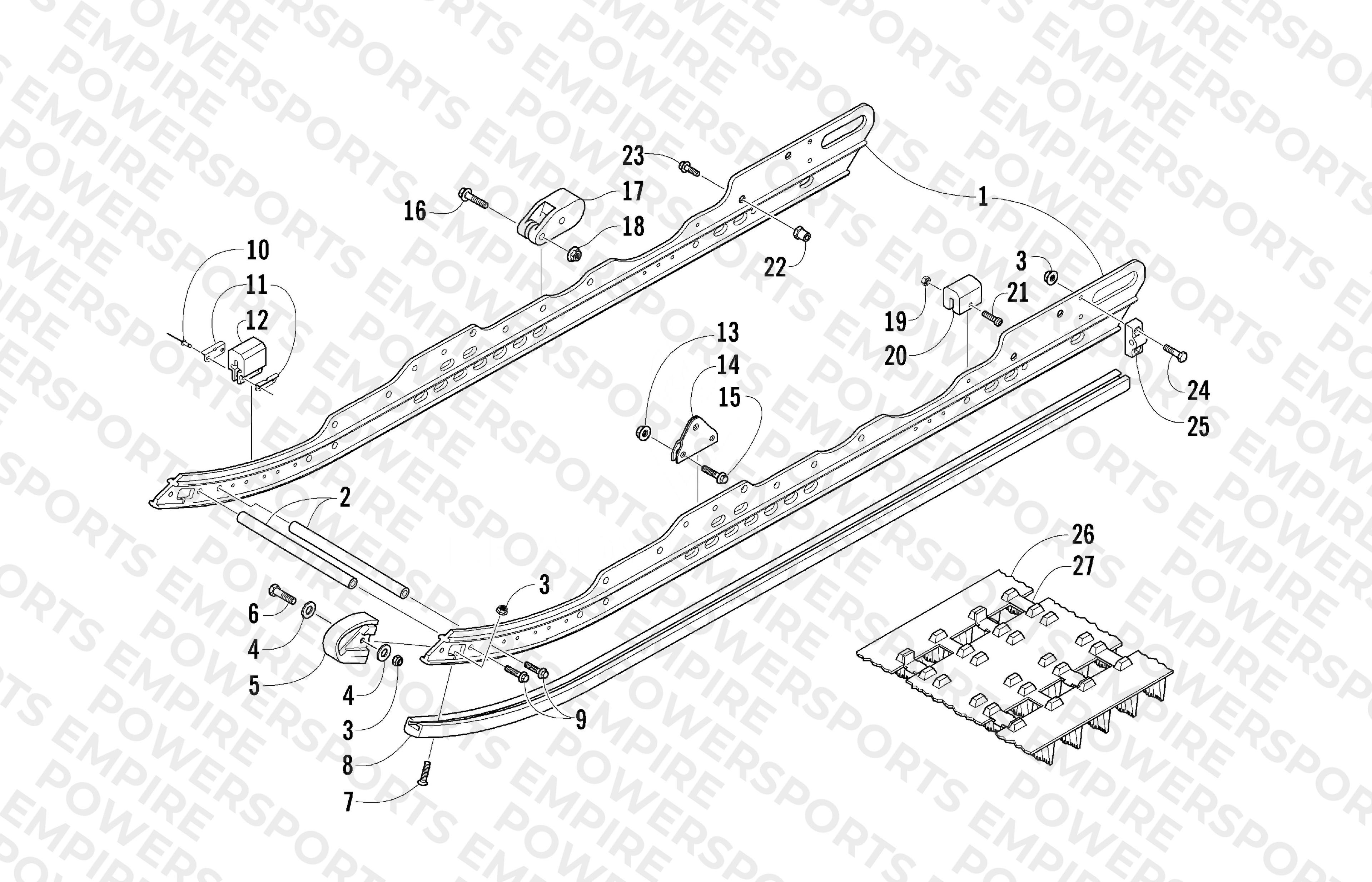 SLIDE RAIL AND TRACK ASSEMBLY