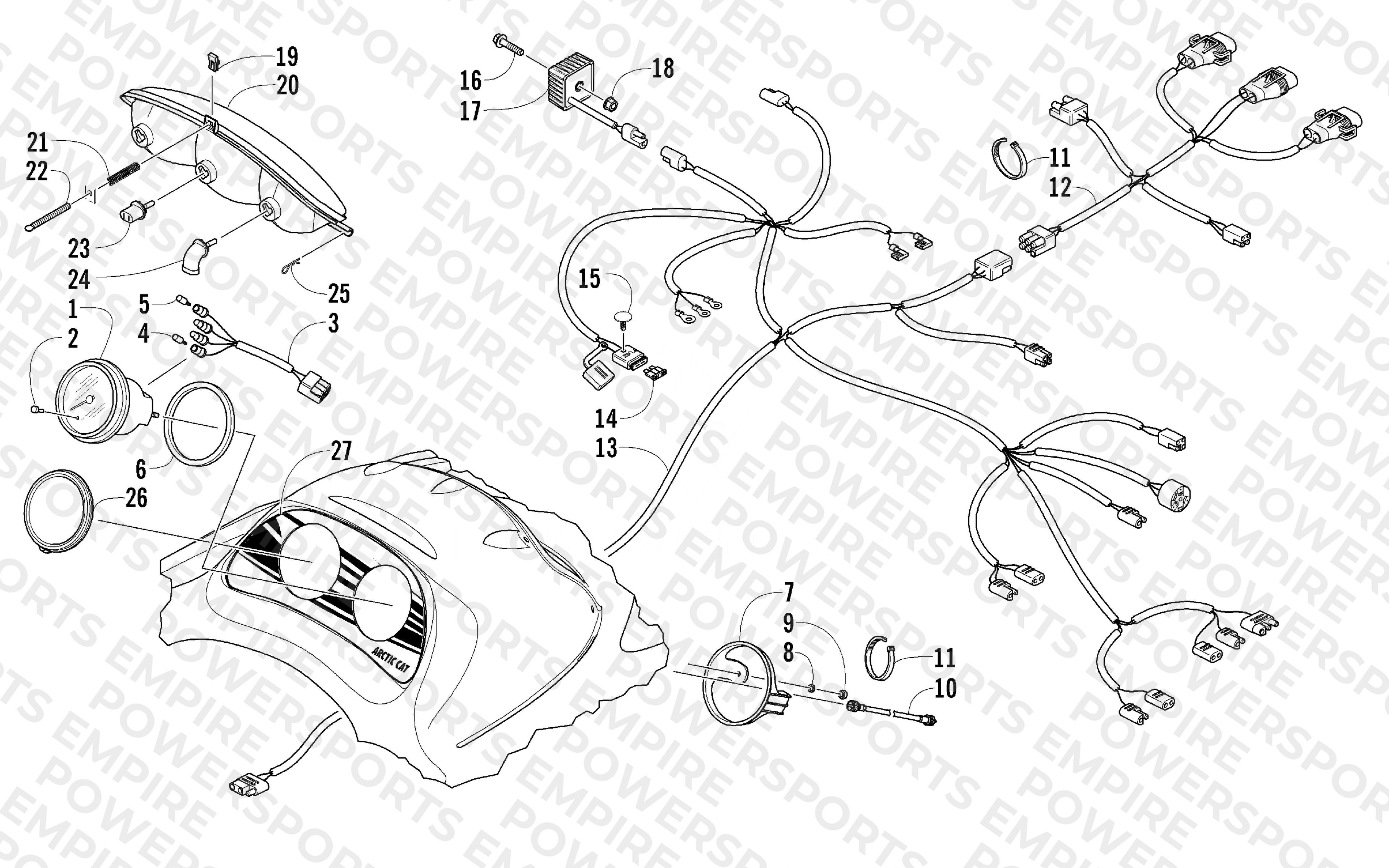 HEADLIGHT, INSTRUMENTS, AND WIRING ASSEMBLIES