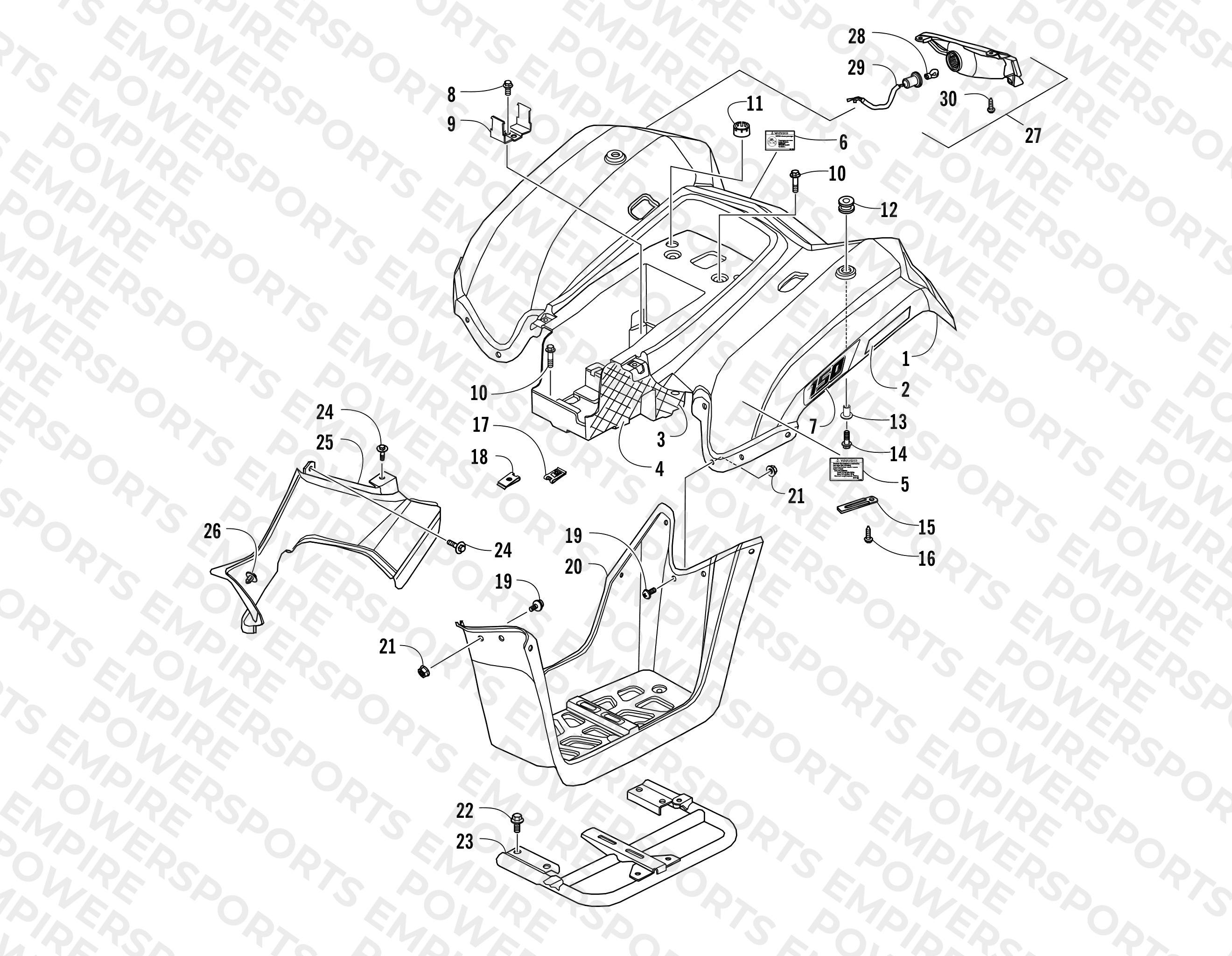 REAR BODY PANEL AND TAILLIGHT ASSEMBLIES
