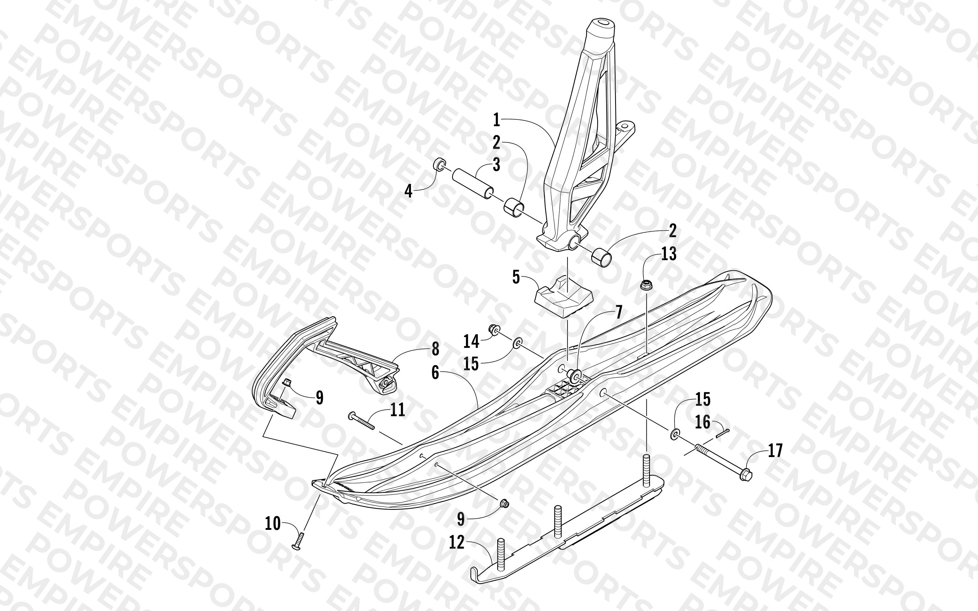 SKI AND SPINDLE ASSEMBLY