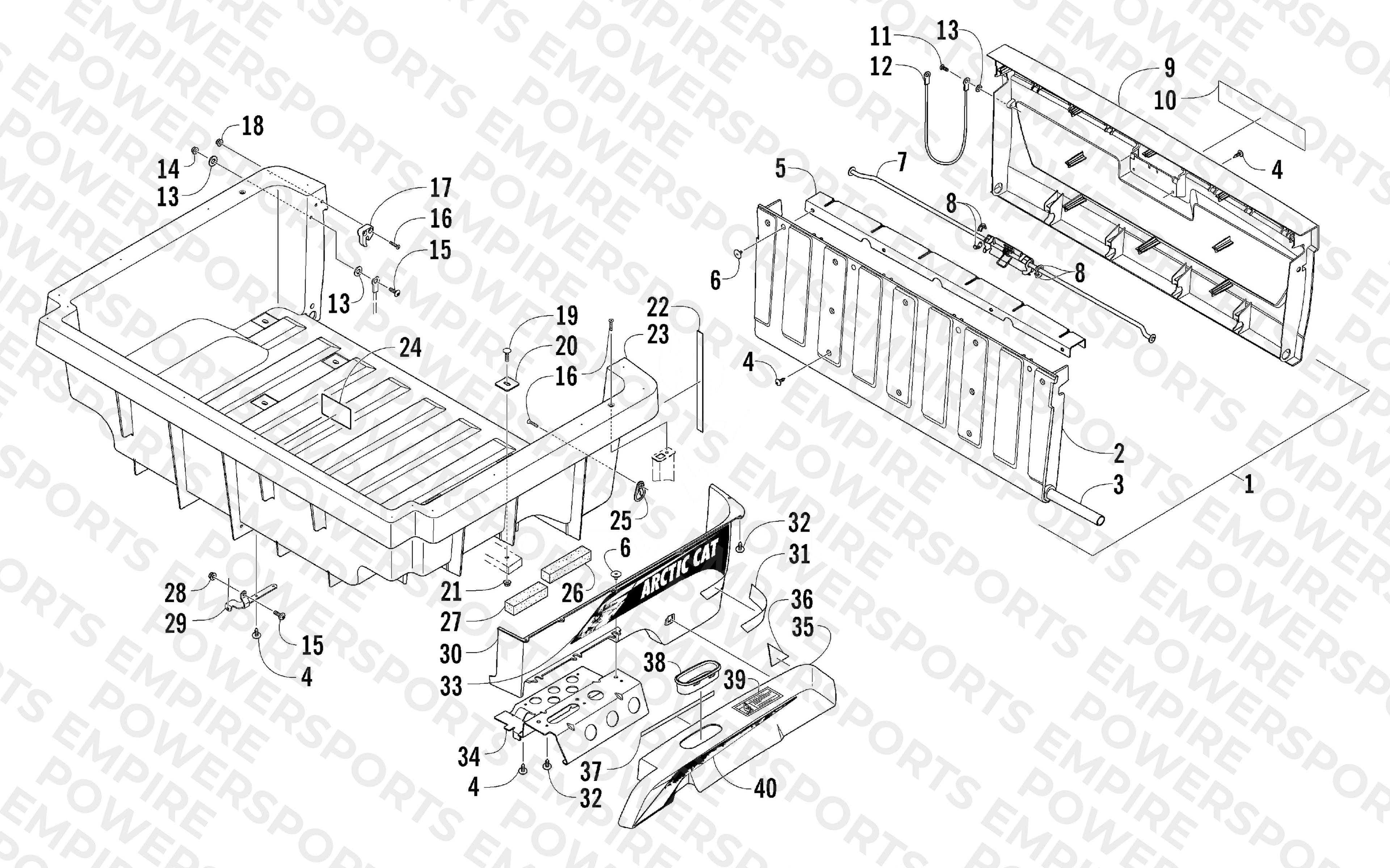 CARGO BOX AND TAILGATE ASSEMBLY