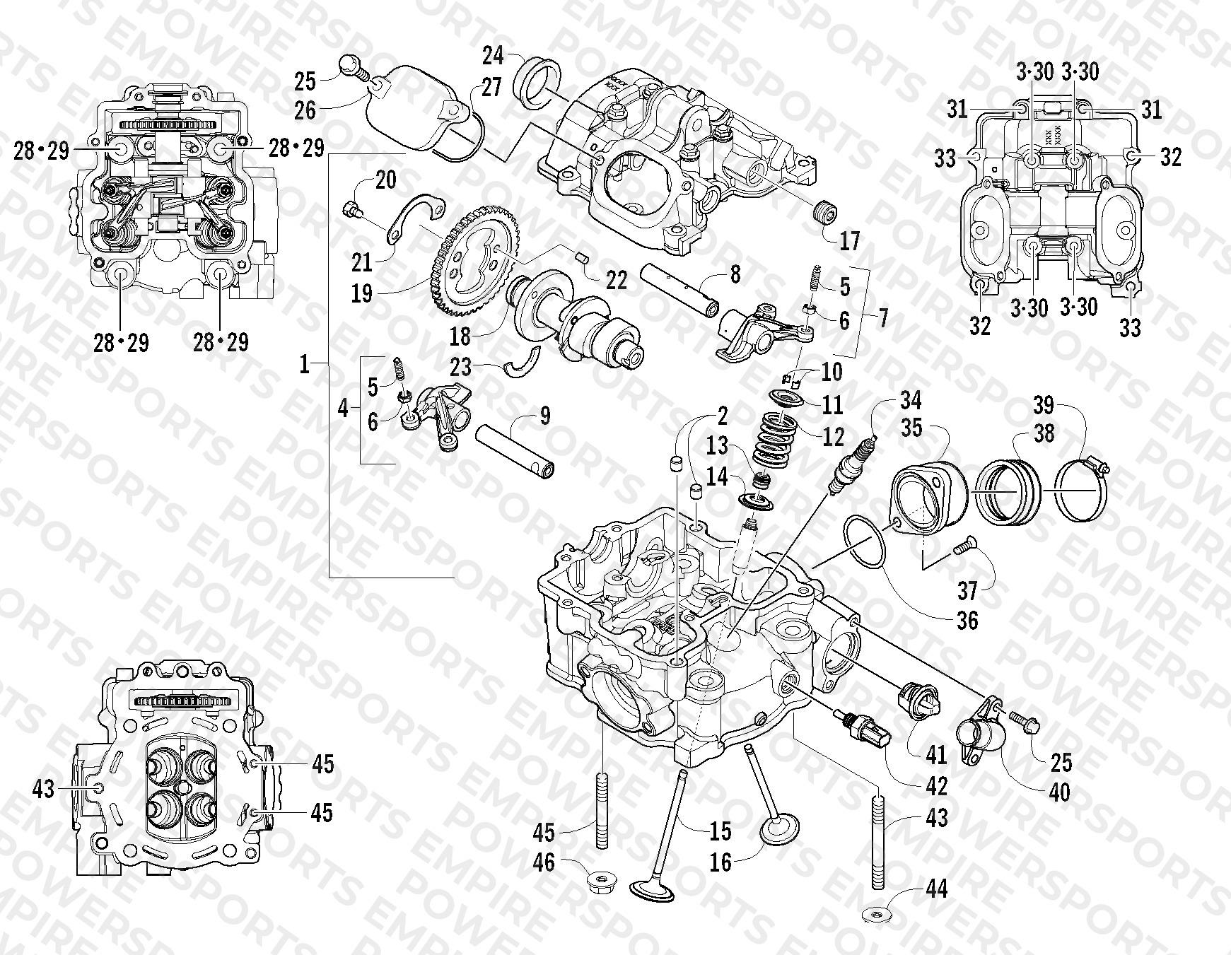 CYLINDER HEAD AND CAMSHAFT/VALVE ASSEMBLY