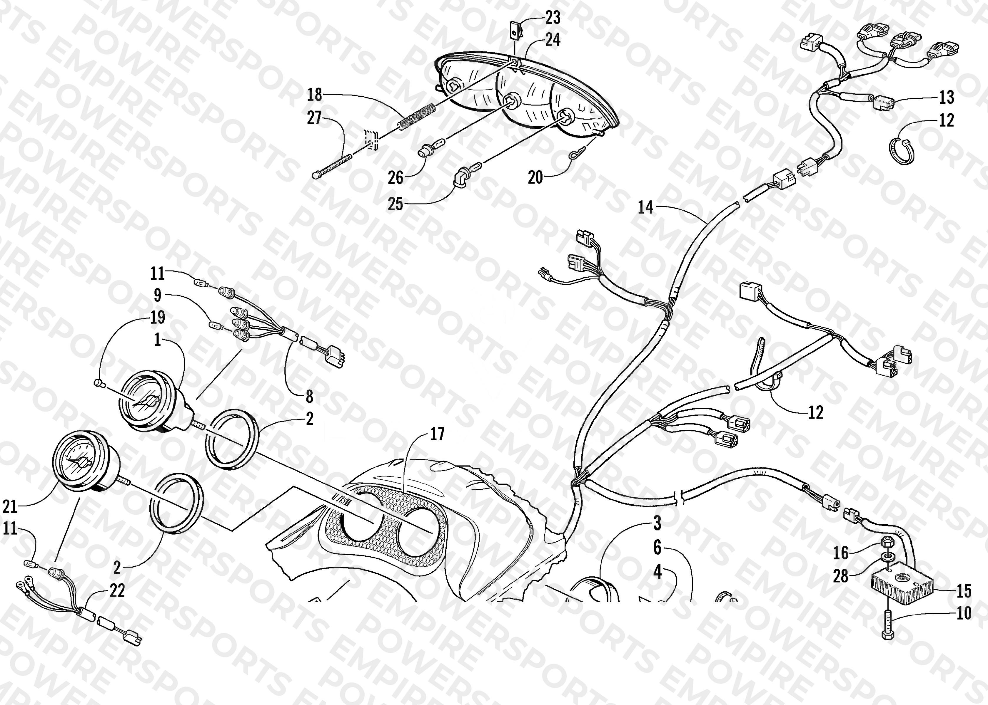 HEADLIGHT, INSTRUMENTS, AND WIRING ASSEMBLIES