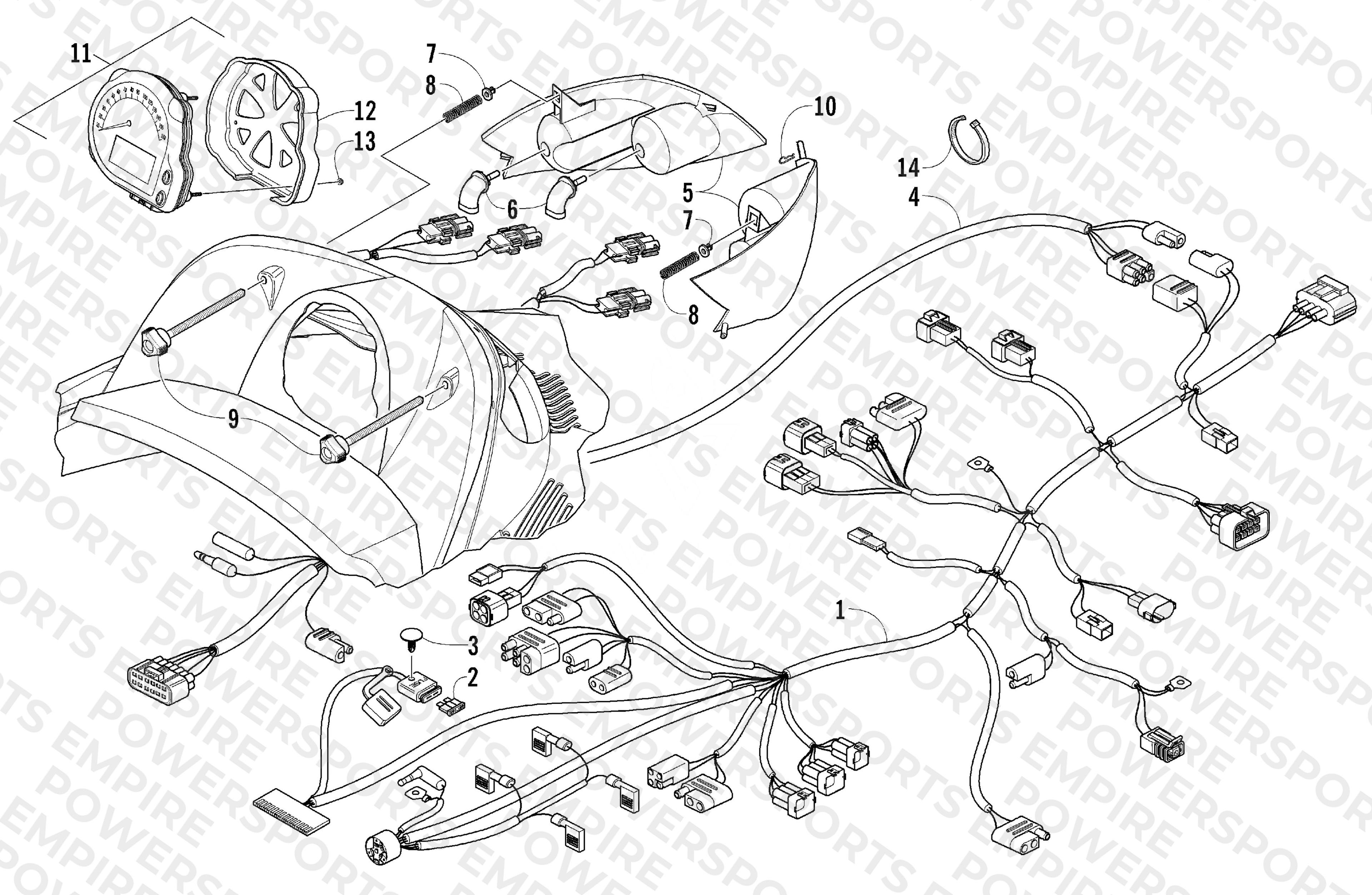 HEADLIGHT, INSTRUMENTS, AND WIRING ASSEMBLIES