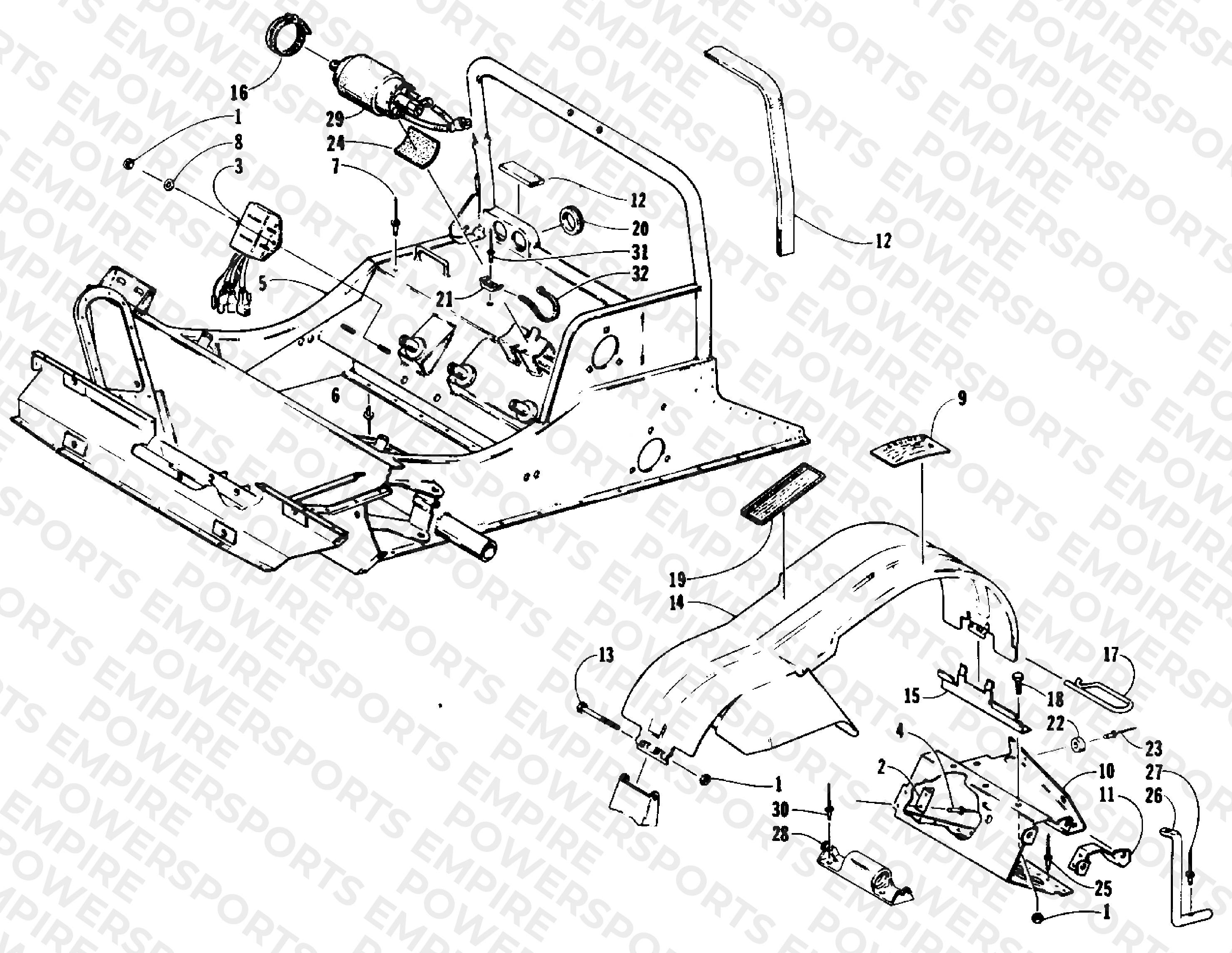 FRONT FRAME AND FOOTREST ASSEMBLY