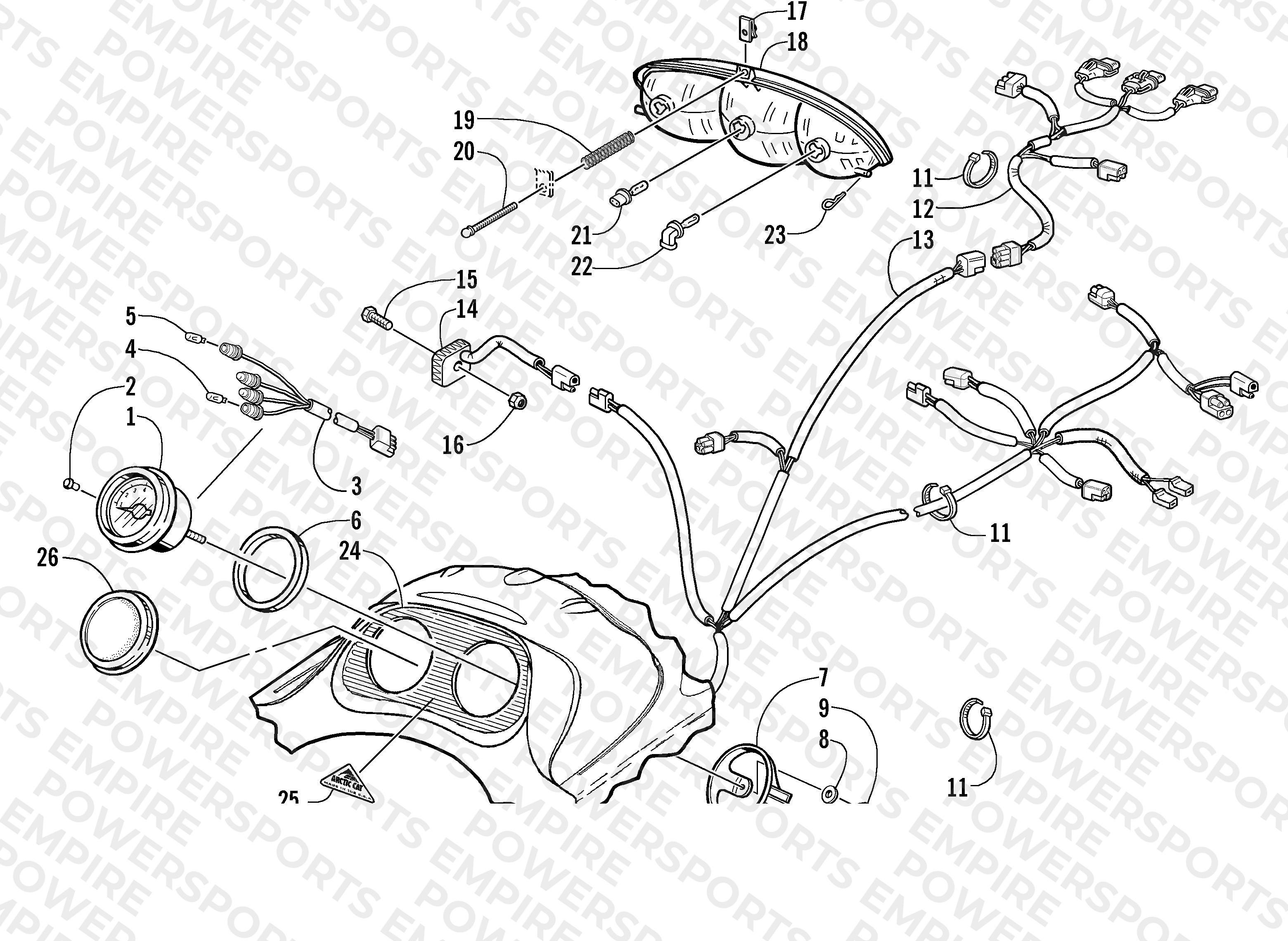 HEADLIGHT, INSTRUMENTS, AND WIRING ASSEMBLIES