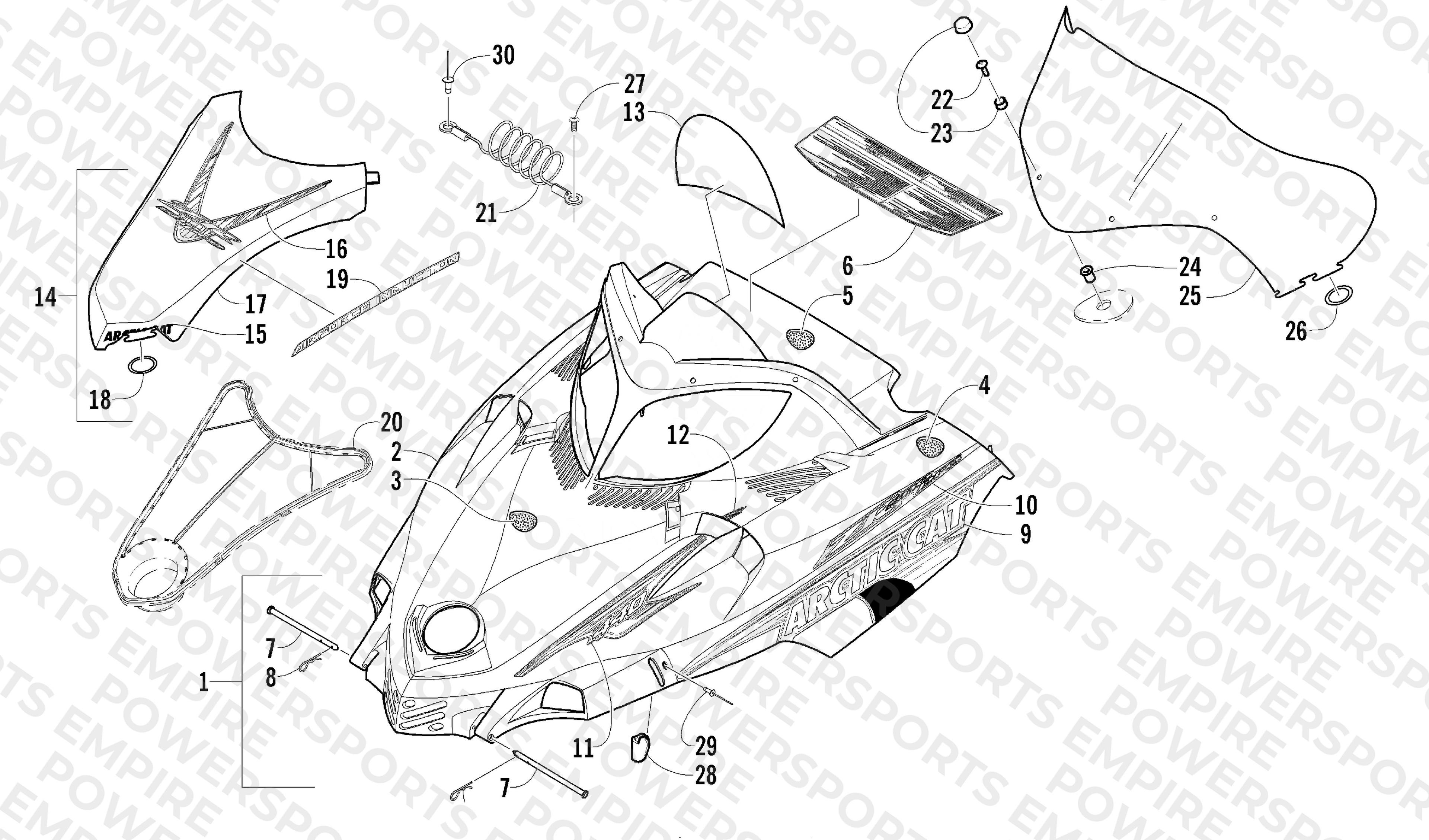 HOOD AND WINDSHIELD ASSEMBLY