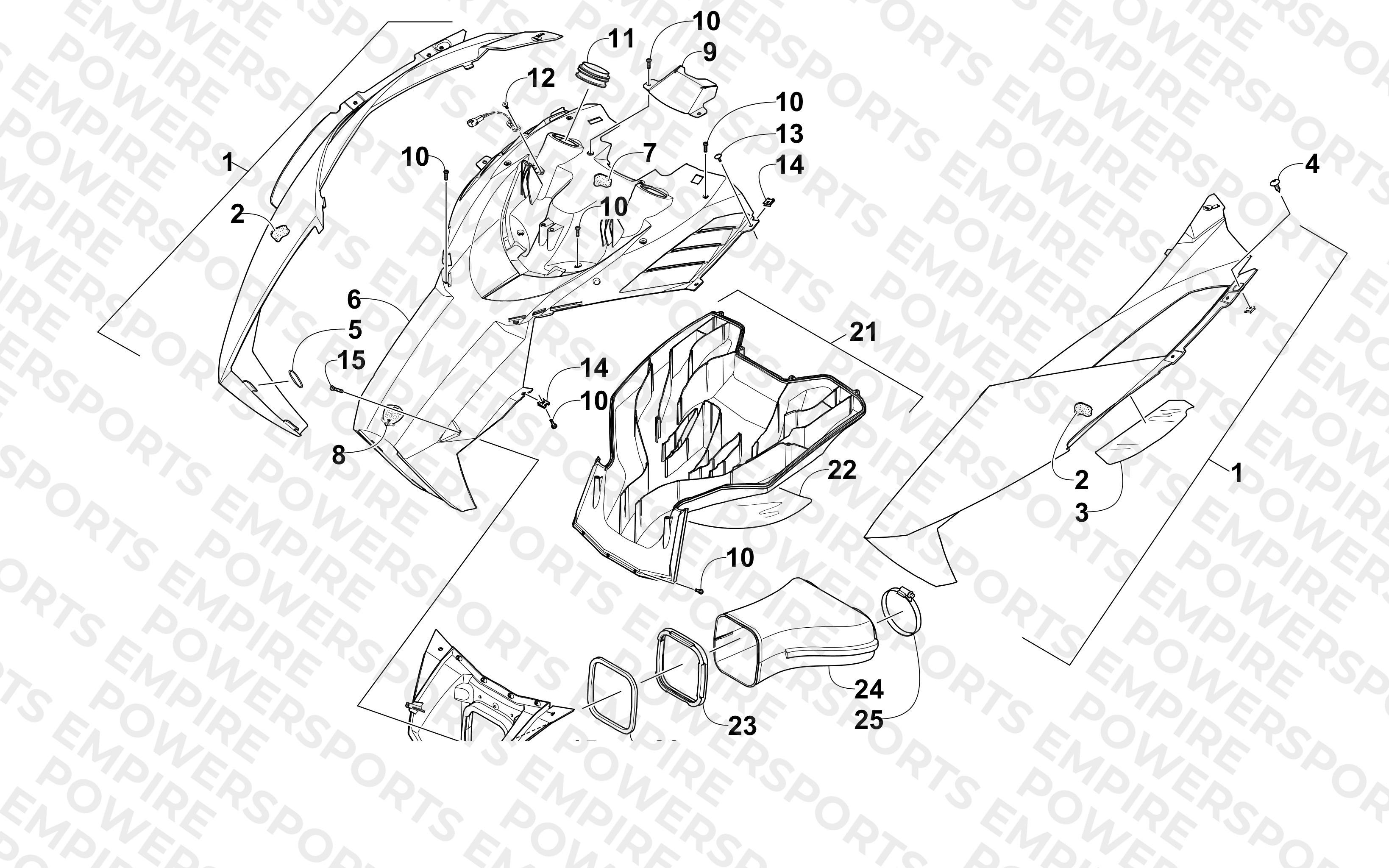 HOOD AND AIR INTAKE ASSEMBLY