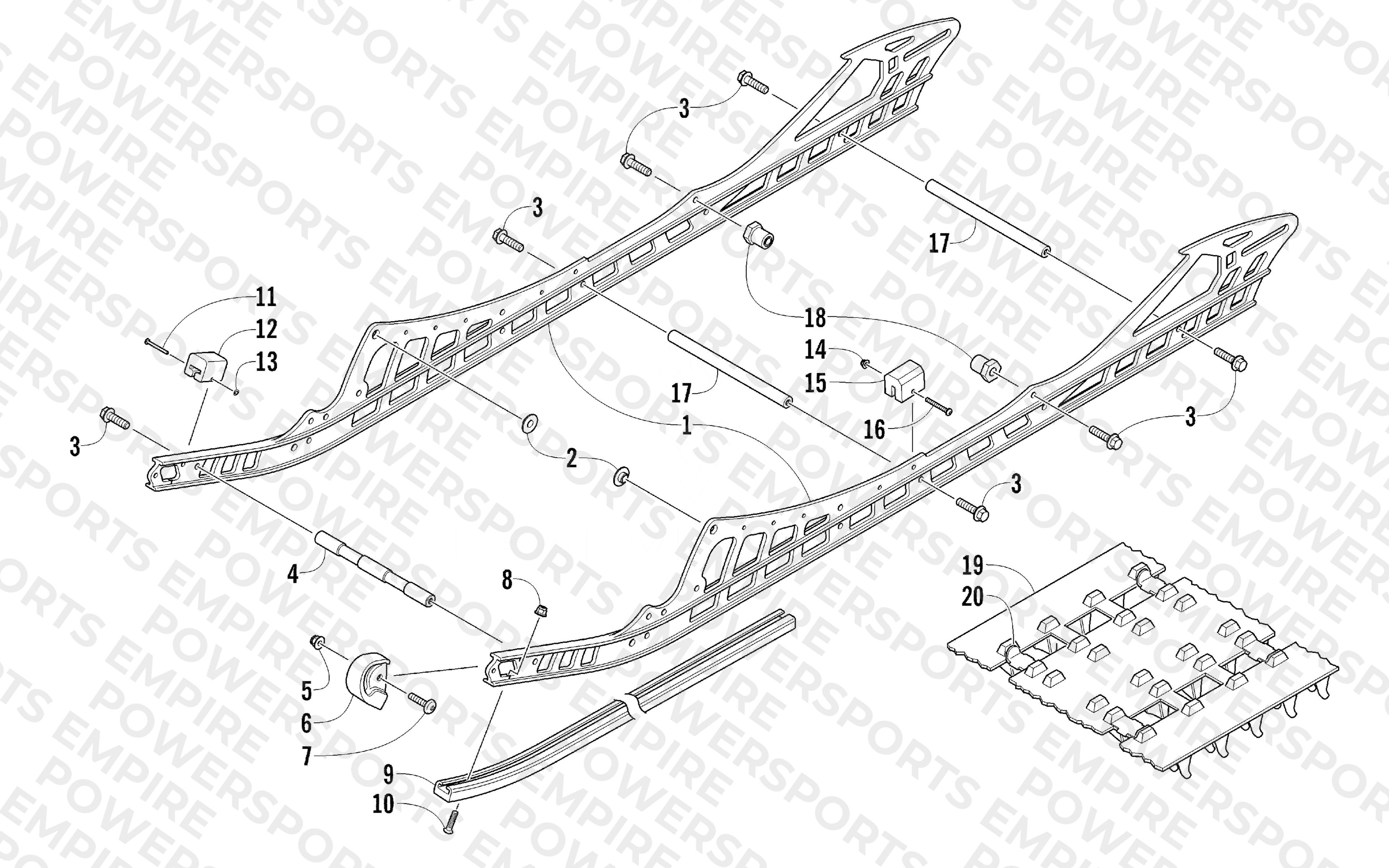 SLIDE RAIL AND TRACK ASSEMBLY