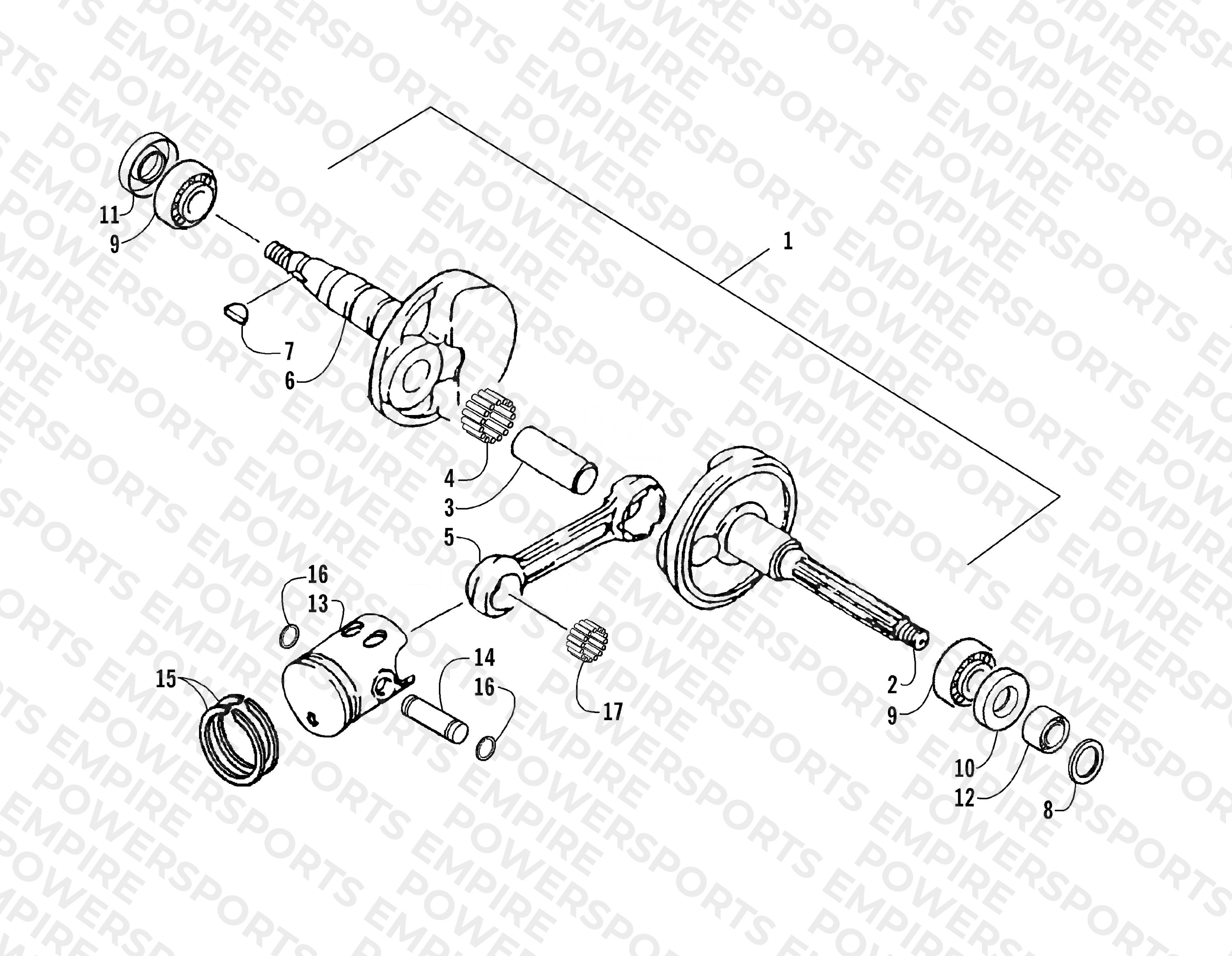 CRANKSHAFT AND PISTON ASSEMBLY