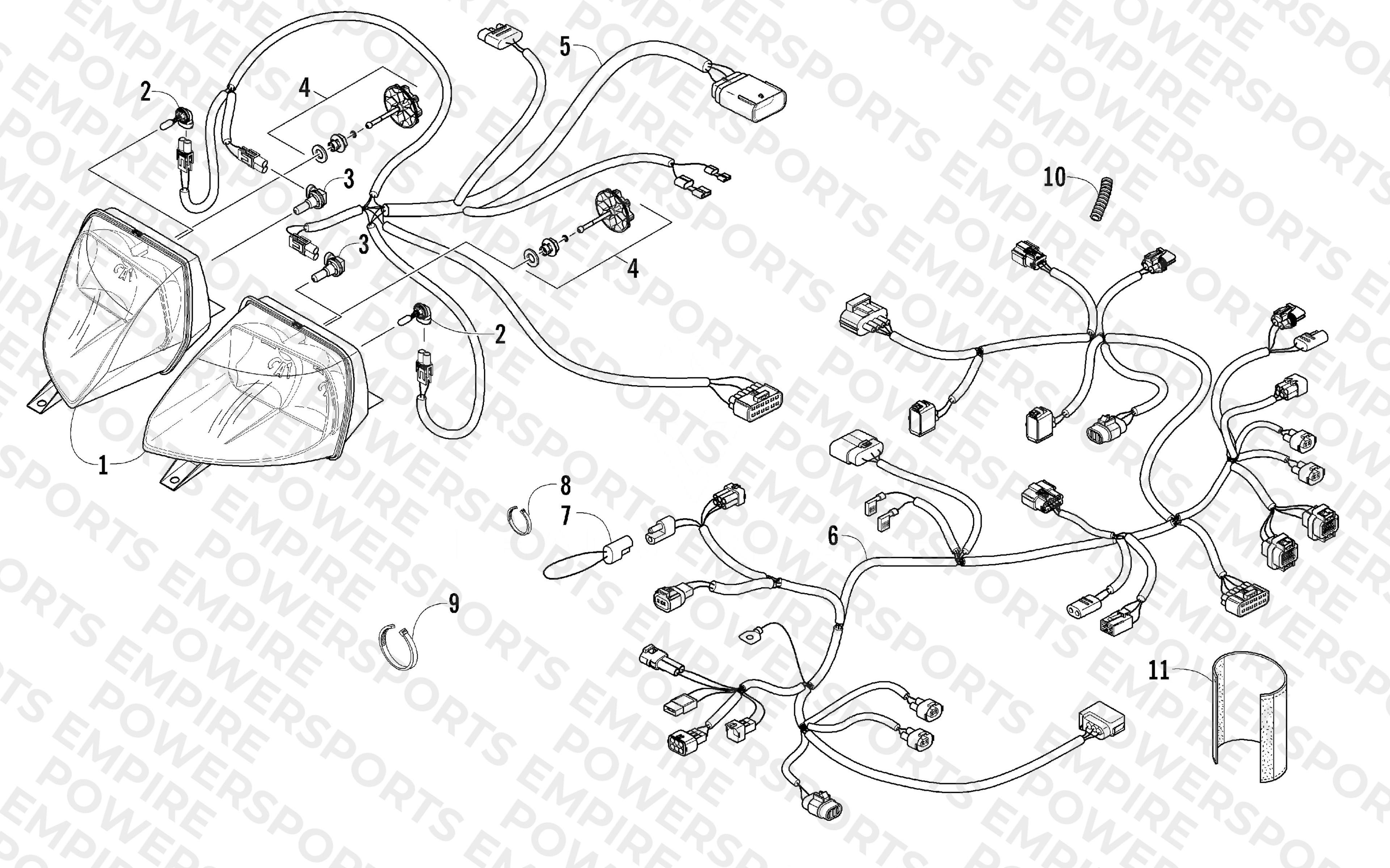 HEADLIGHT AND WIRING ASSEMBLIES