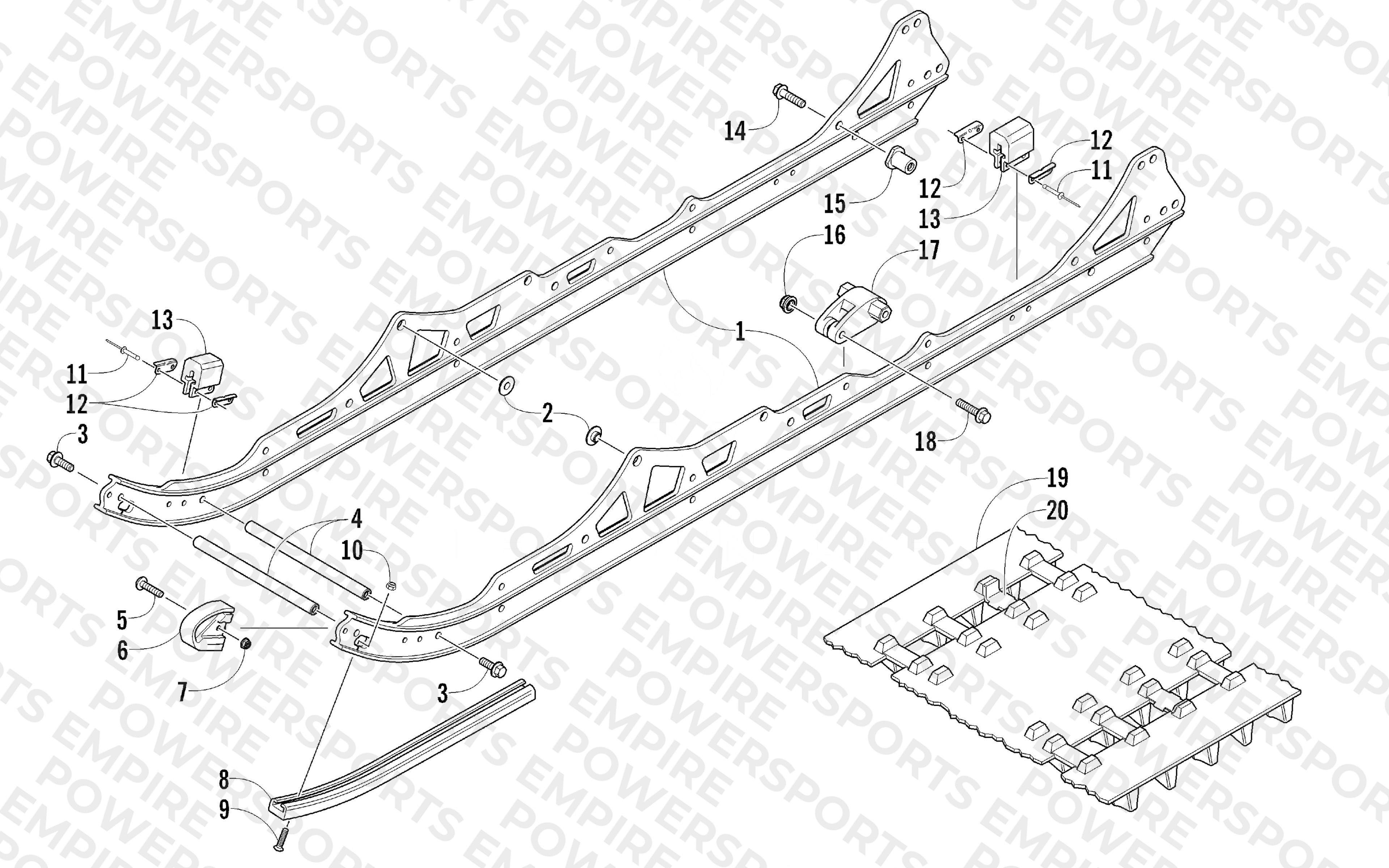 SLIDE RAIL AND TRACK ASSEMBLY