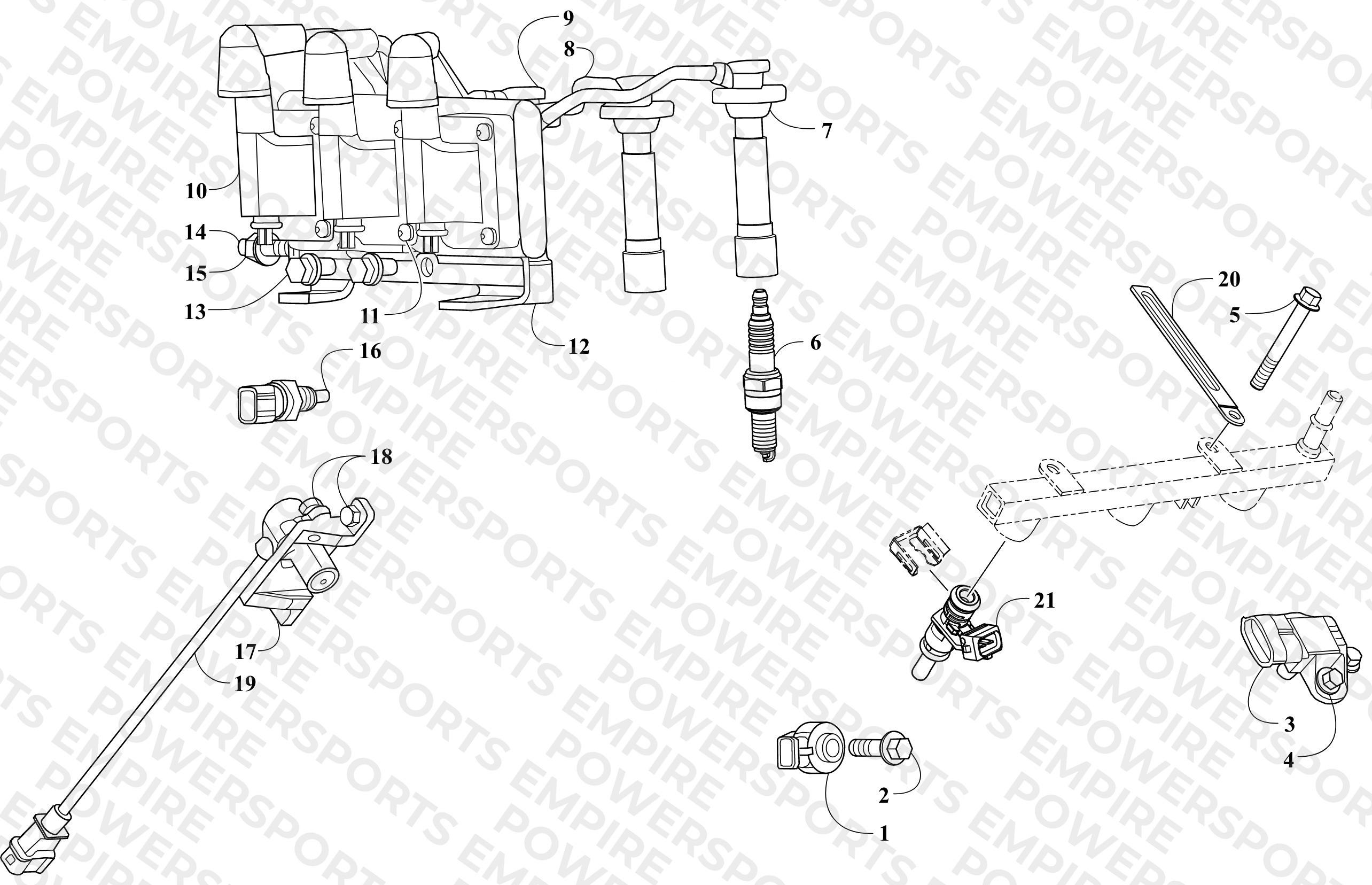 FUEL RAIL, COILS, AND SENSORS