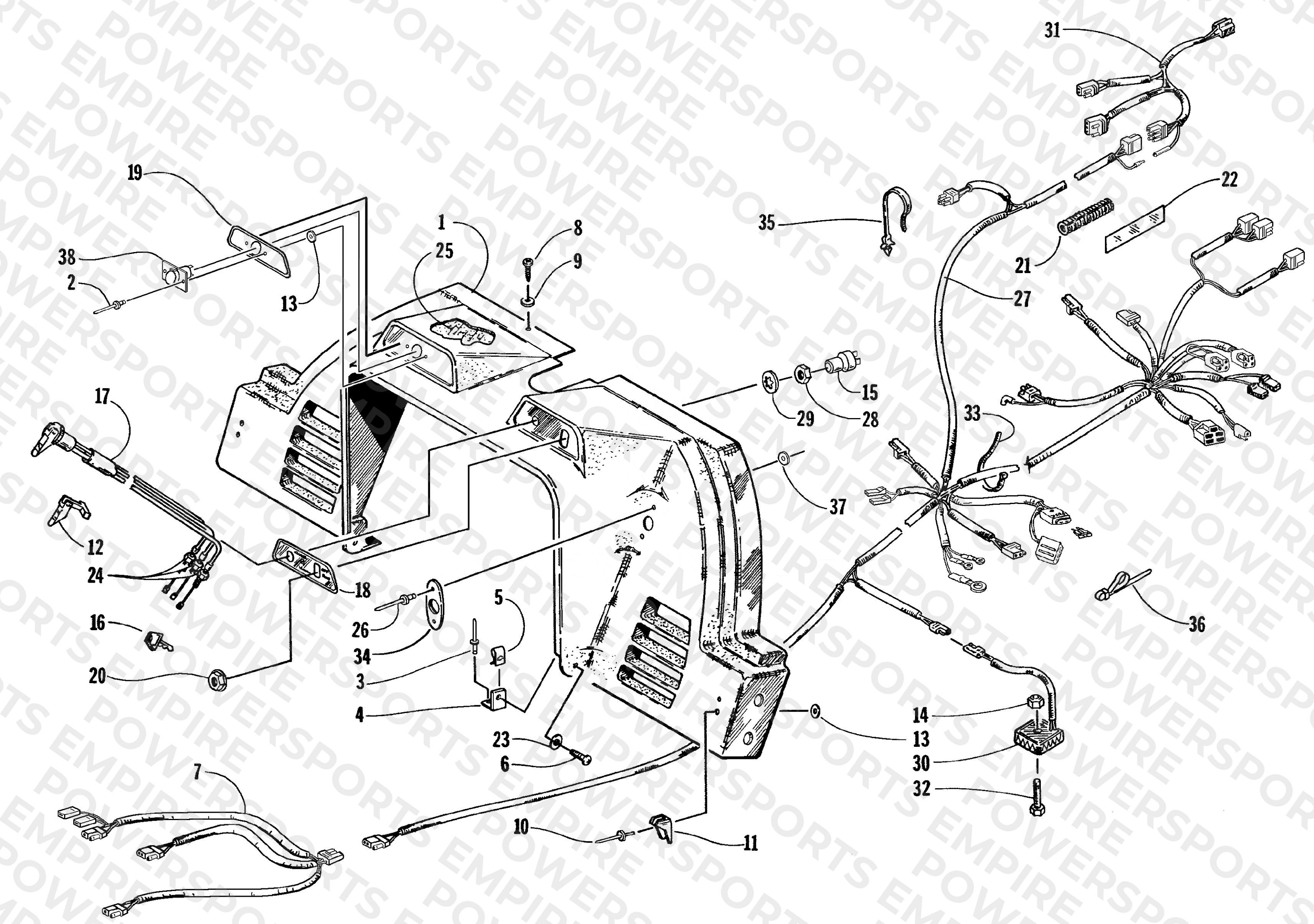 CONSOLE, SWITCHES, AND WIRING ASSEMBLIES