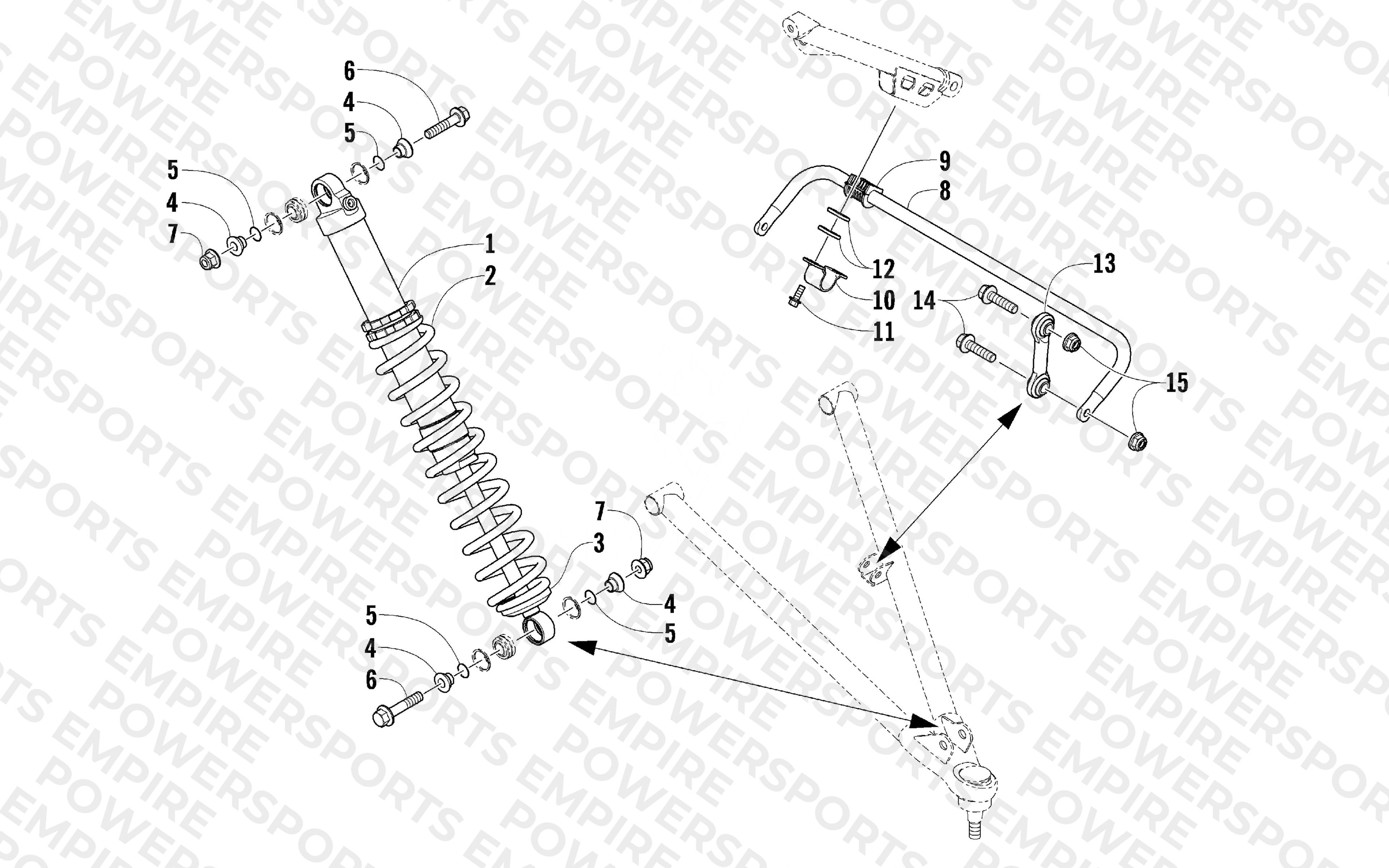 SHOCK ABSORBER AND SWAY BAR ASSEMBLY