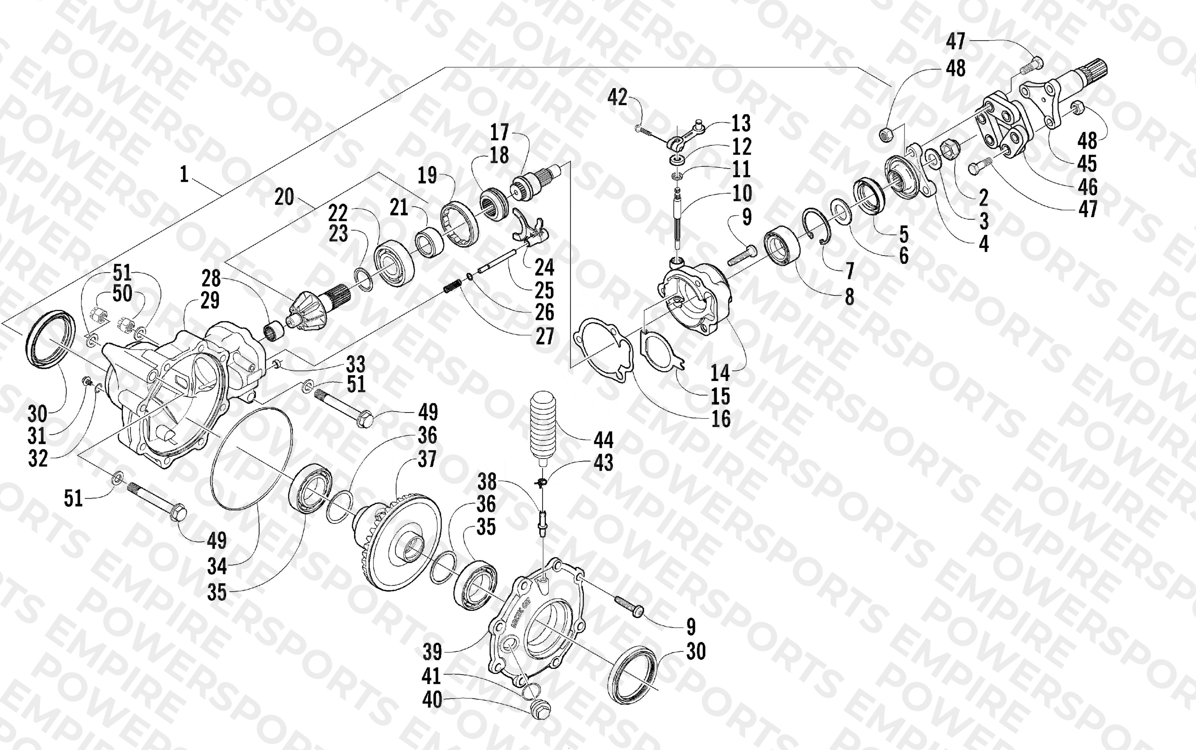 FRONT DRIVE GEARCASE ASSEMBLY