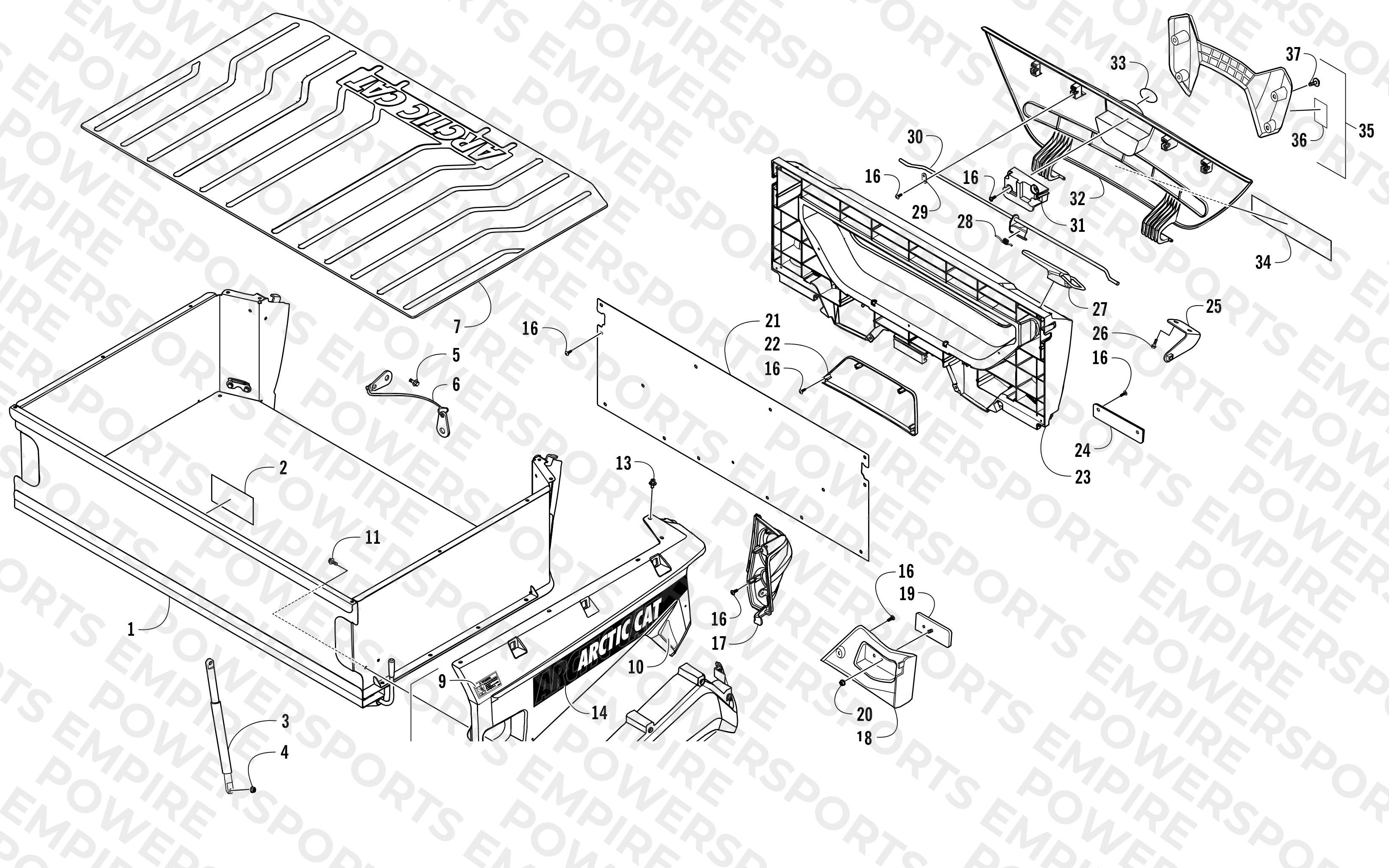 CARGO BOX AND TAILGATE ASSEMBLY