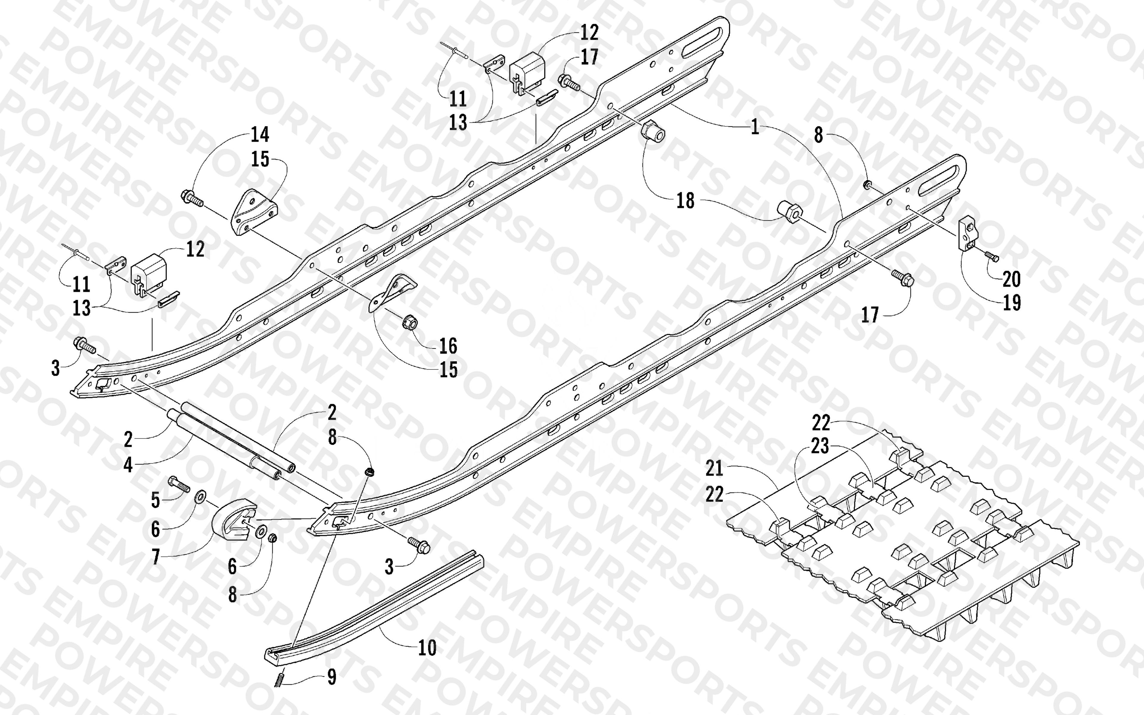 SLIDE RAIL AND TRACK ASSEMBLY