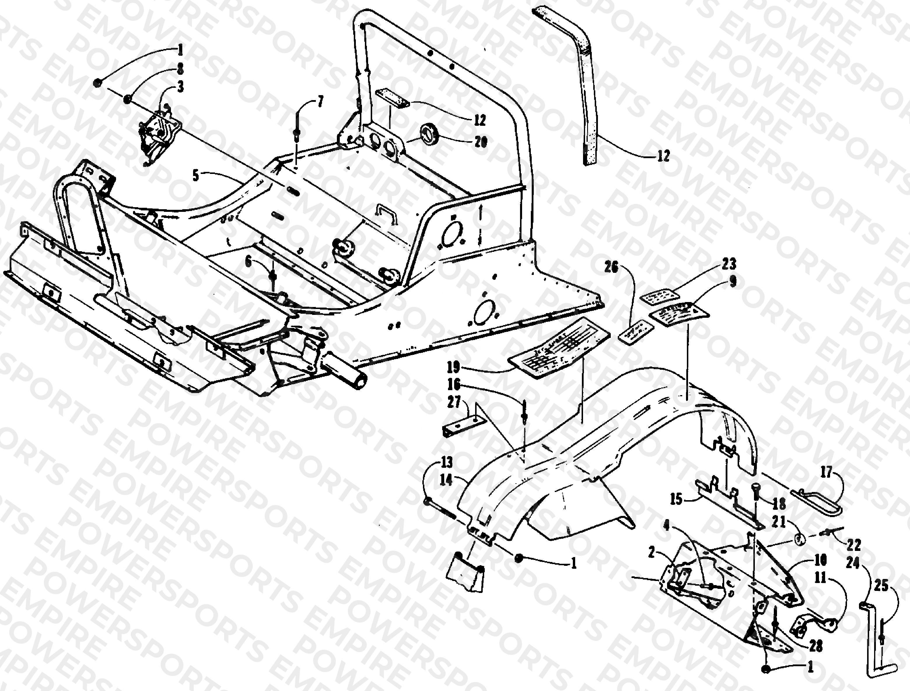FRONT FRAME AND FOOTREST ASSEMBLY