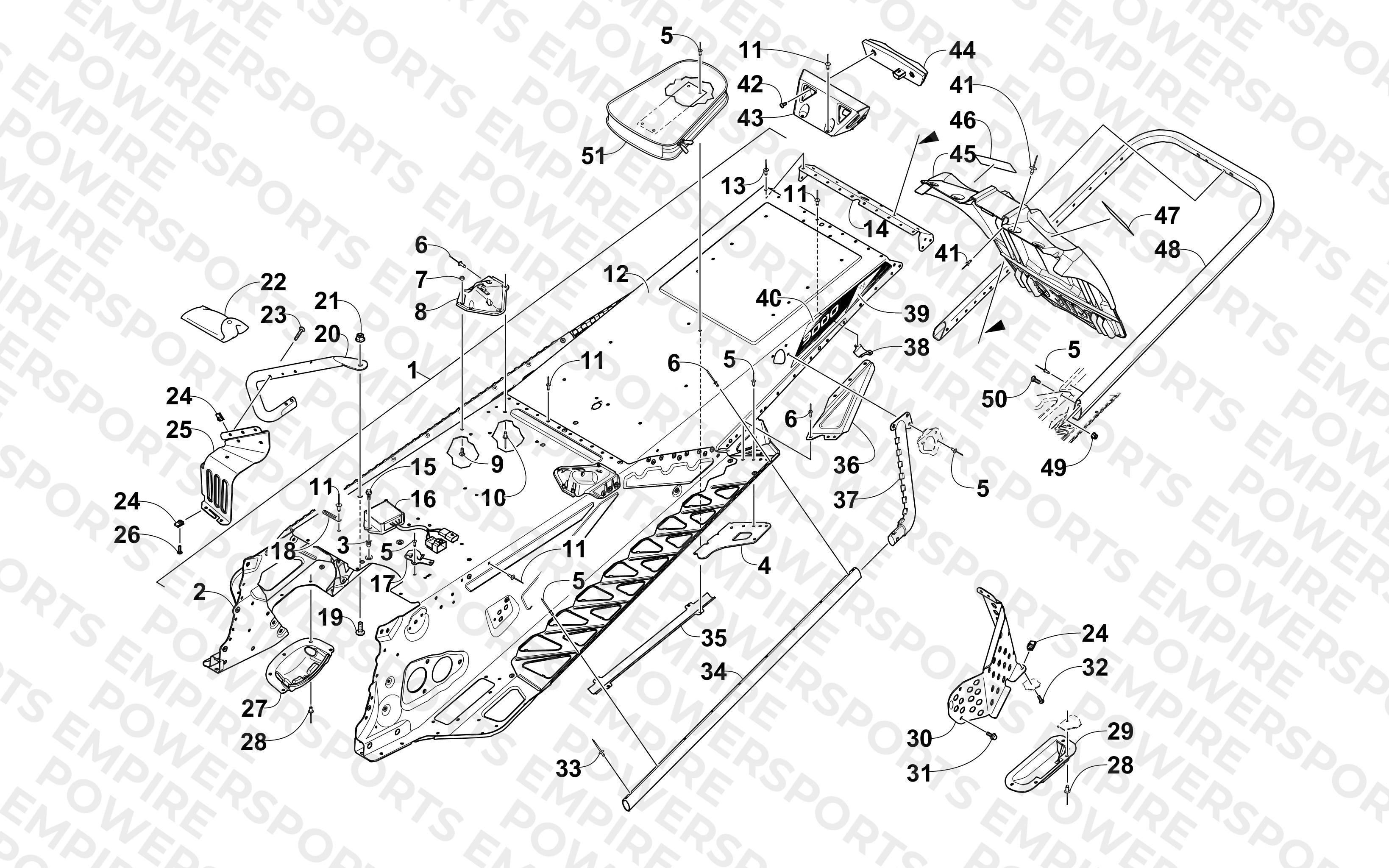 TUNNEL, REAR BUMPER, AND SNOWFLAP ASSEMBLY