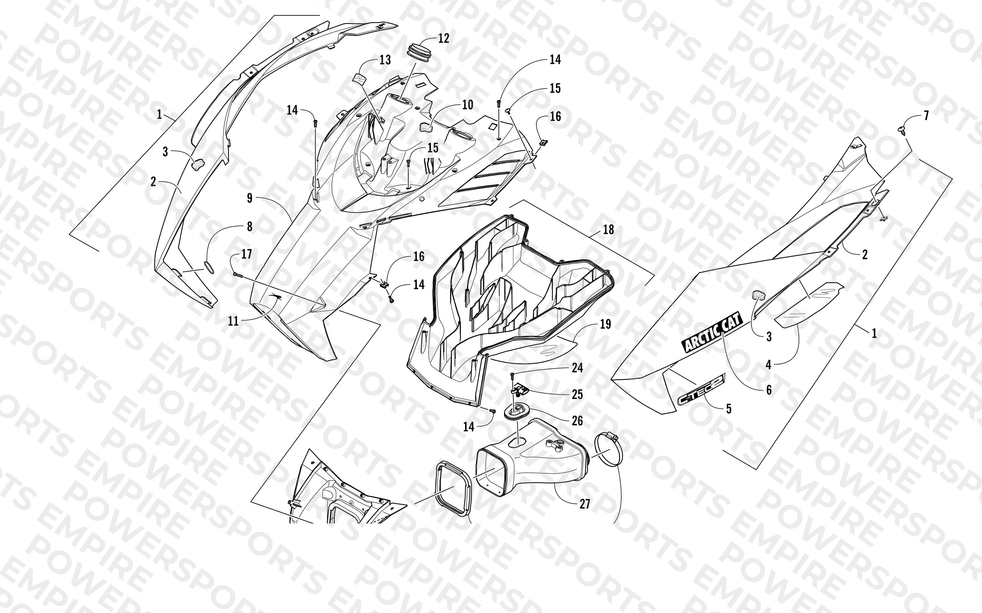 HOOD AND AIR INTAKE ASSEMBLY
