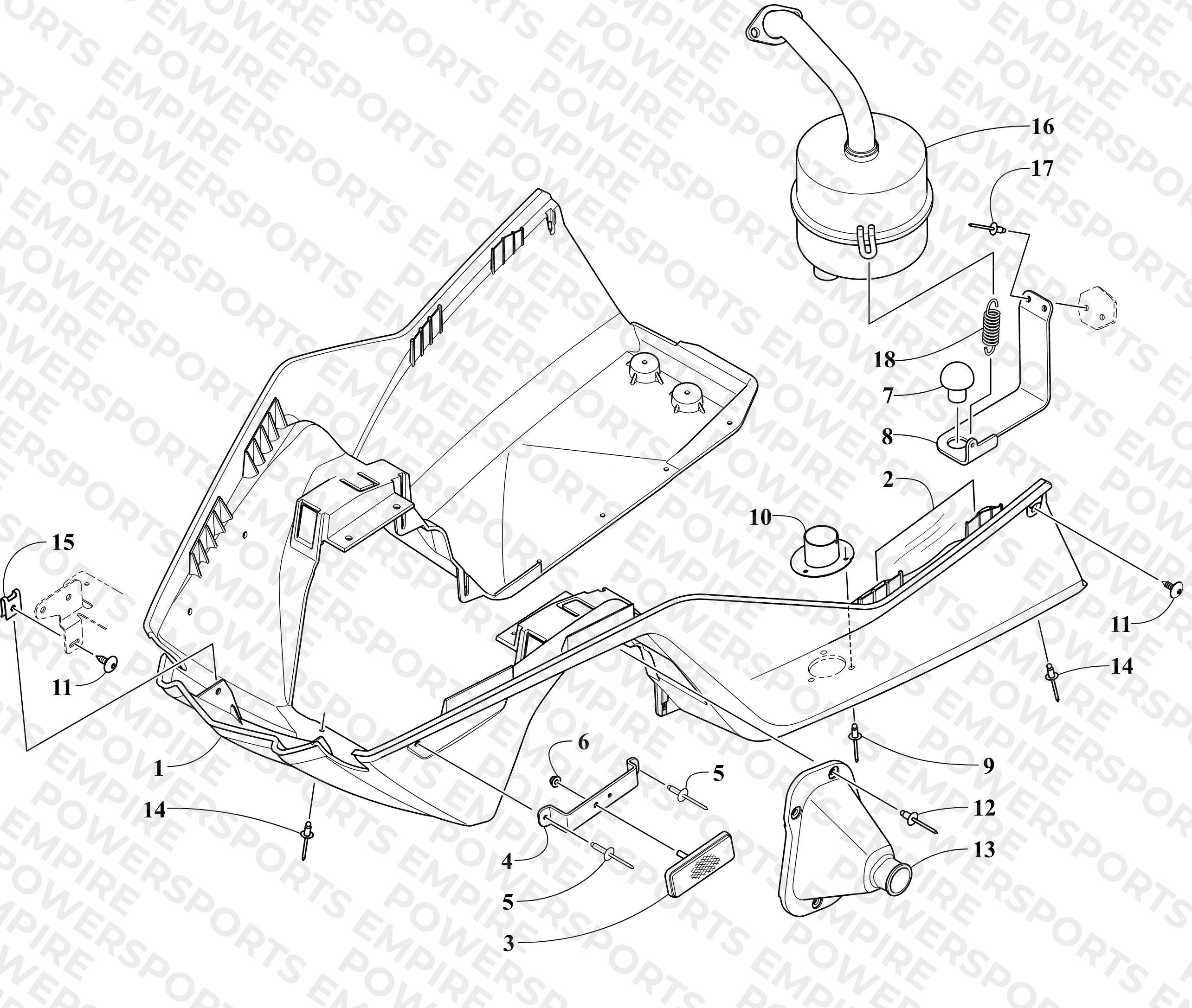 BELLY PAN AND EXHAUST ASSEMBLIES
