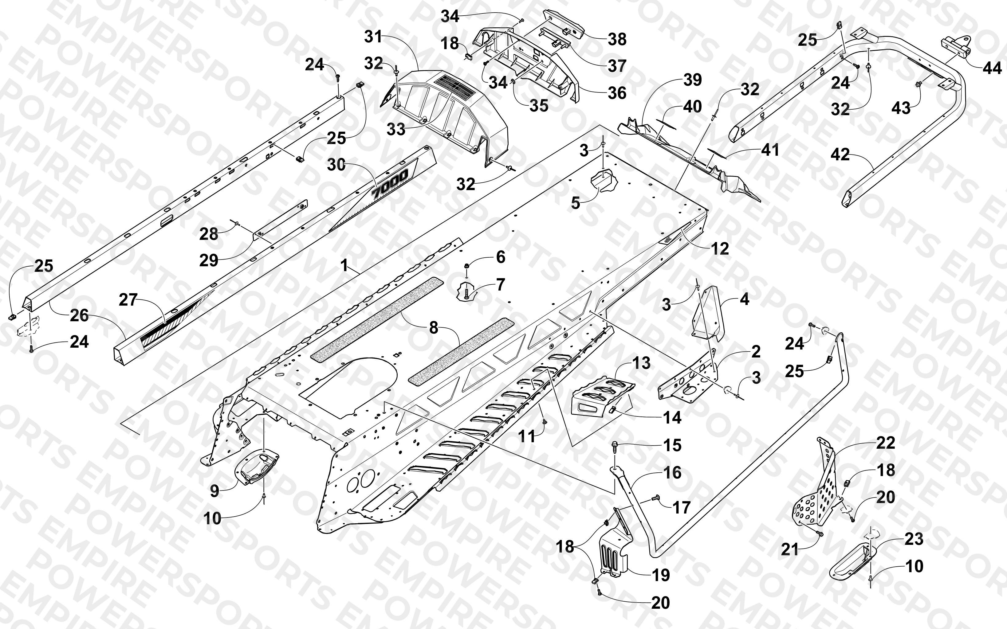 TUNNEL AND REAR RACK ASSEMBLY