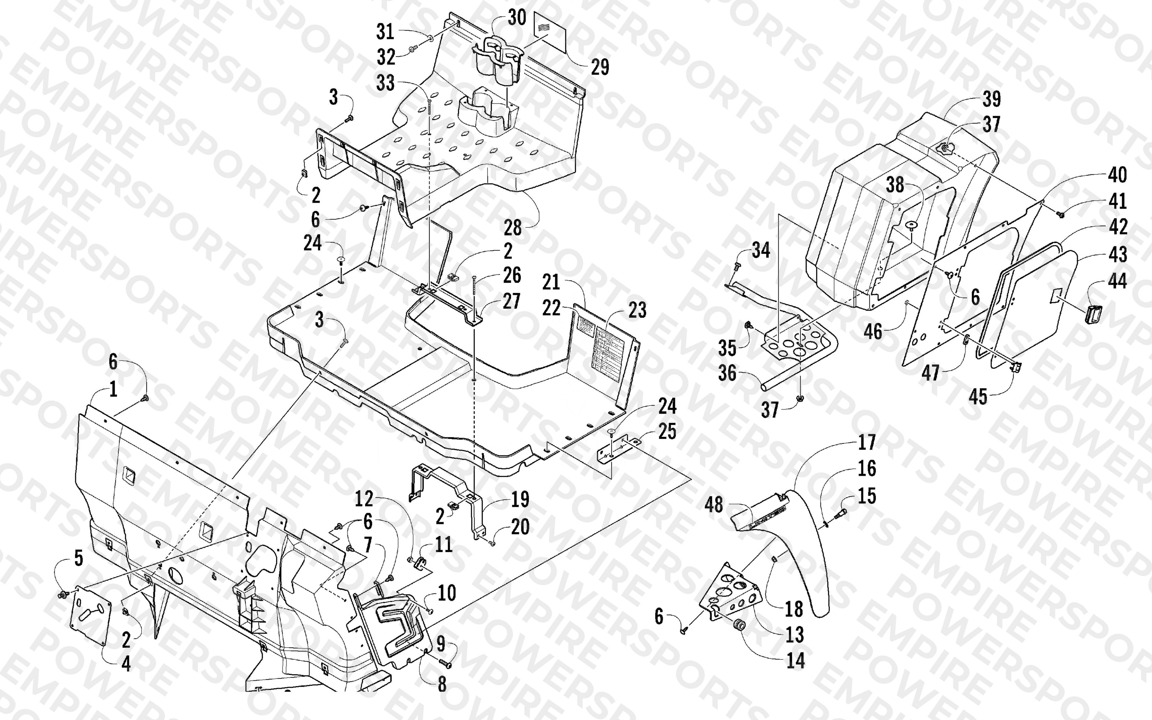 CONSOLE, FLOOR PANEL & STORAGE BOX ASSEMBLY