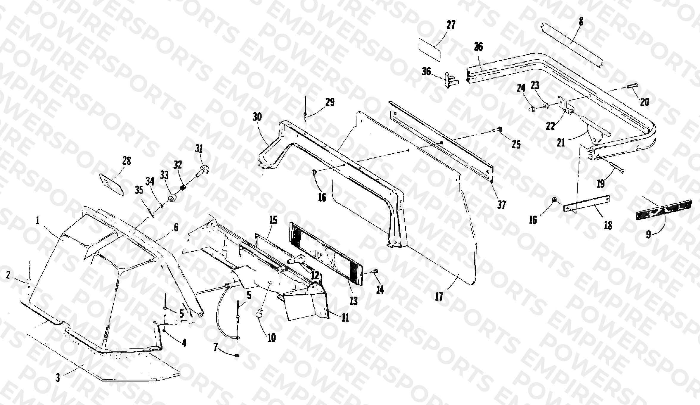 TAILLIGHT, TOOLBOX, REAR BUMPER