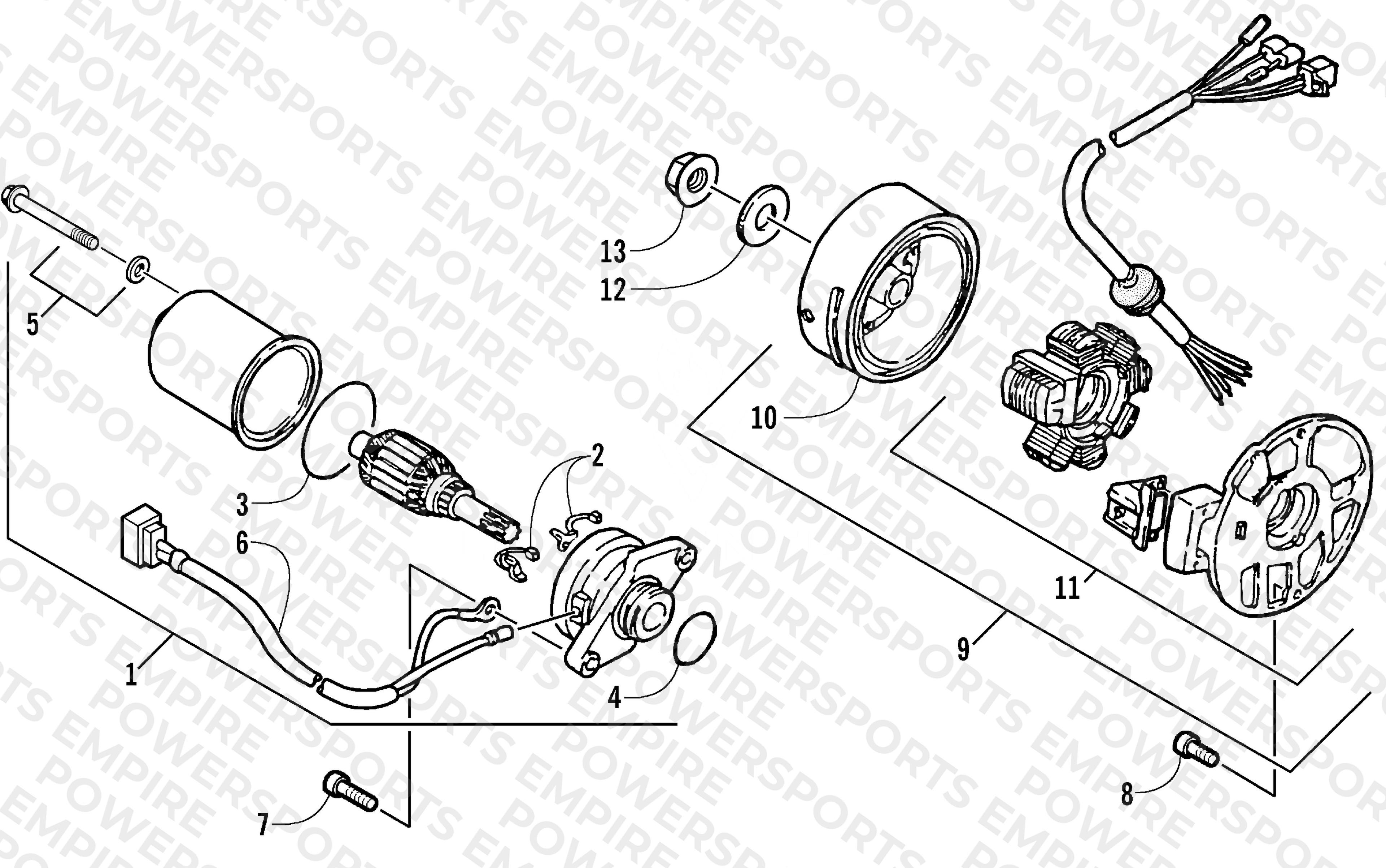 MAGNETO AND STARTER MOTOR ASSEMBLY