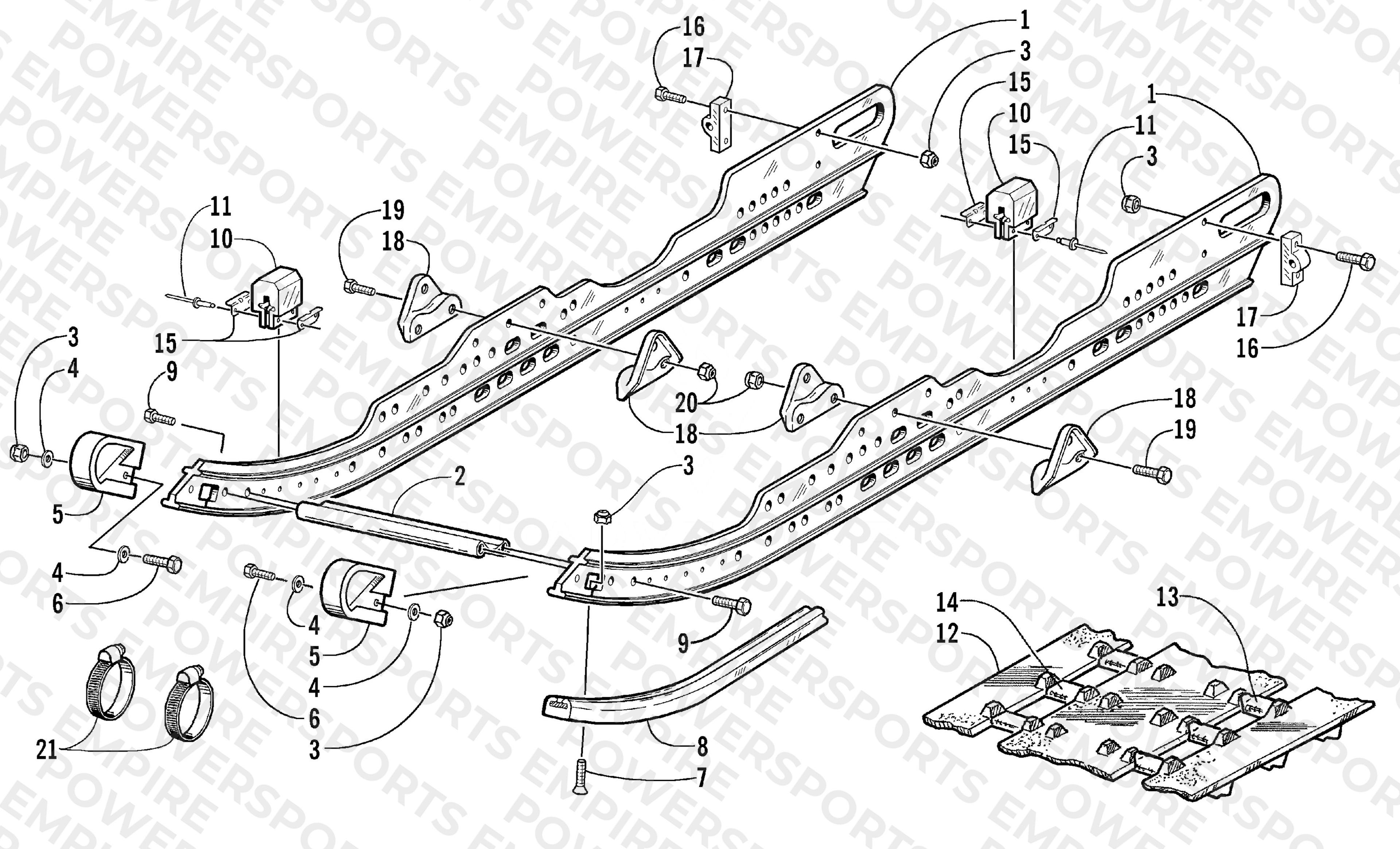 SLIDE RAIL AND TRACK ASSEMBLY