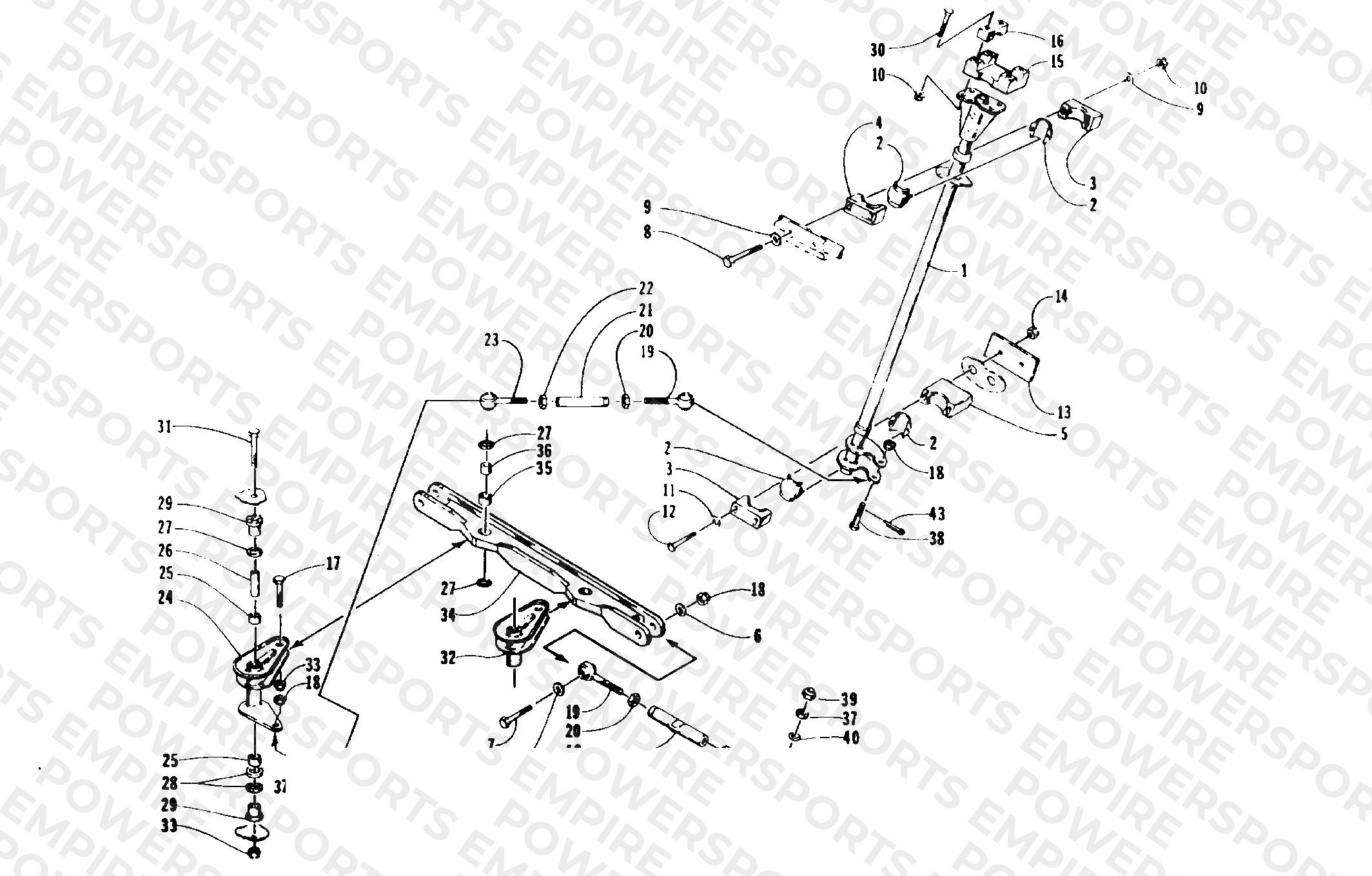 TIE ROD AND STEERING POST ASSEMBLY