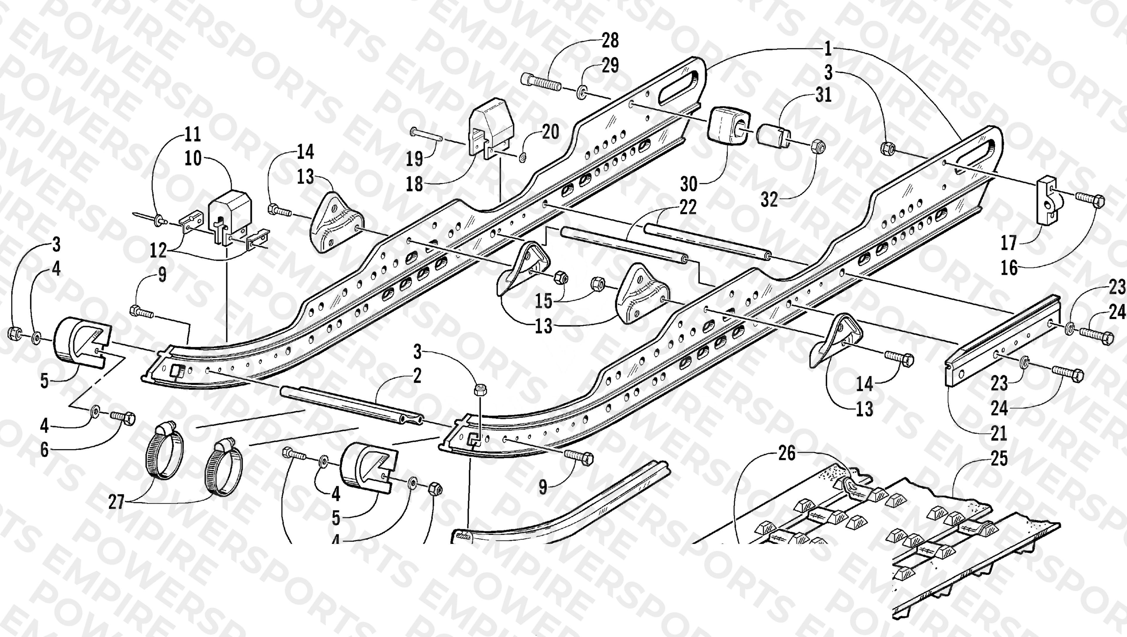 SLIDE RAIL AND TRACK ASSEMBLY