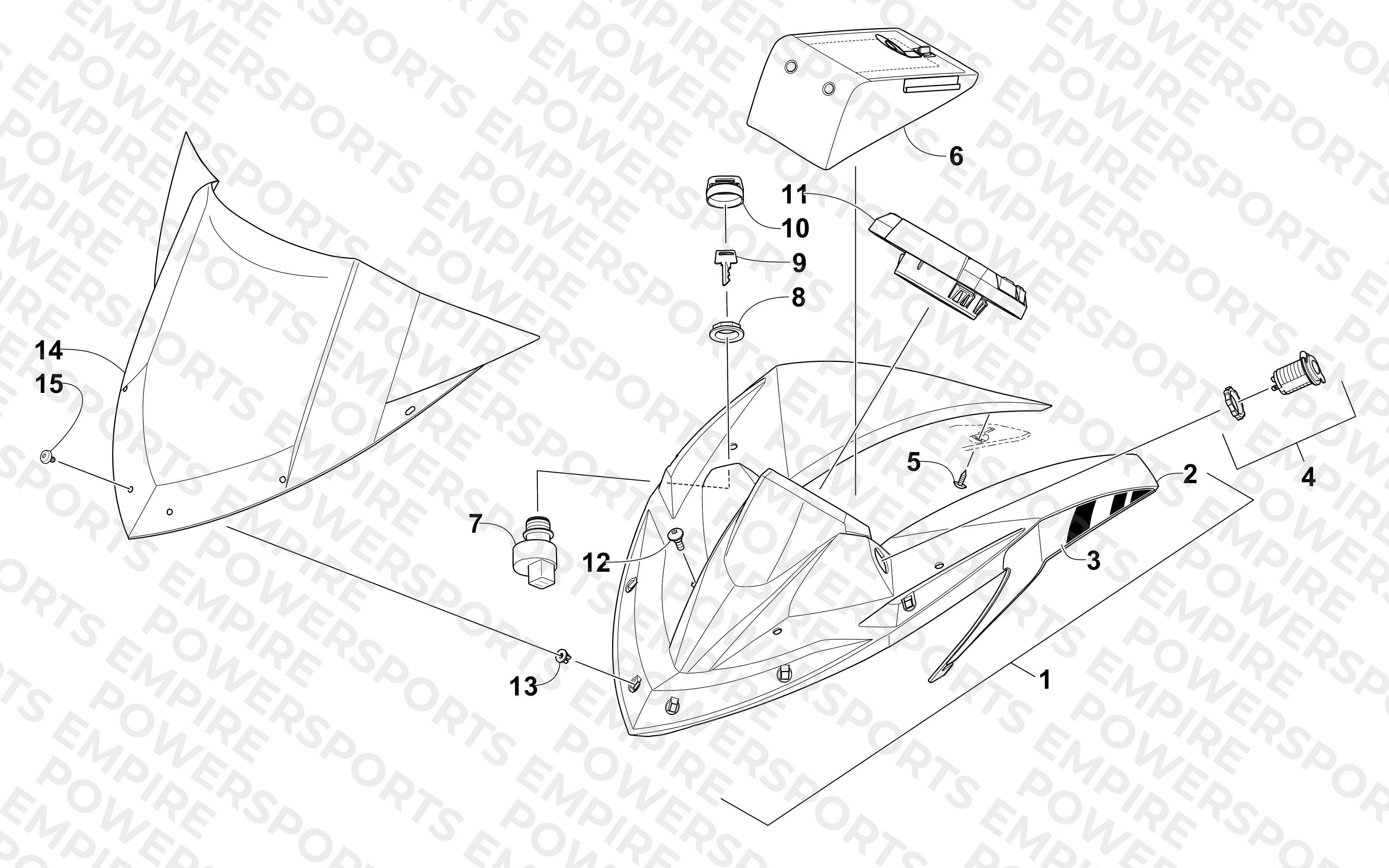 WINDSHIELD AND INSTRUMENTS ASSEMBLIES