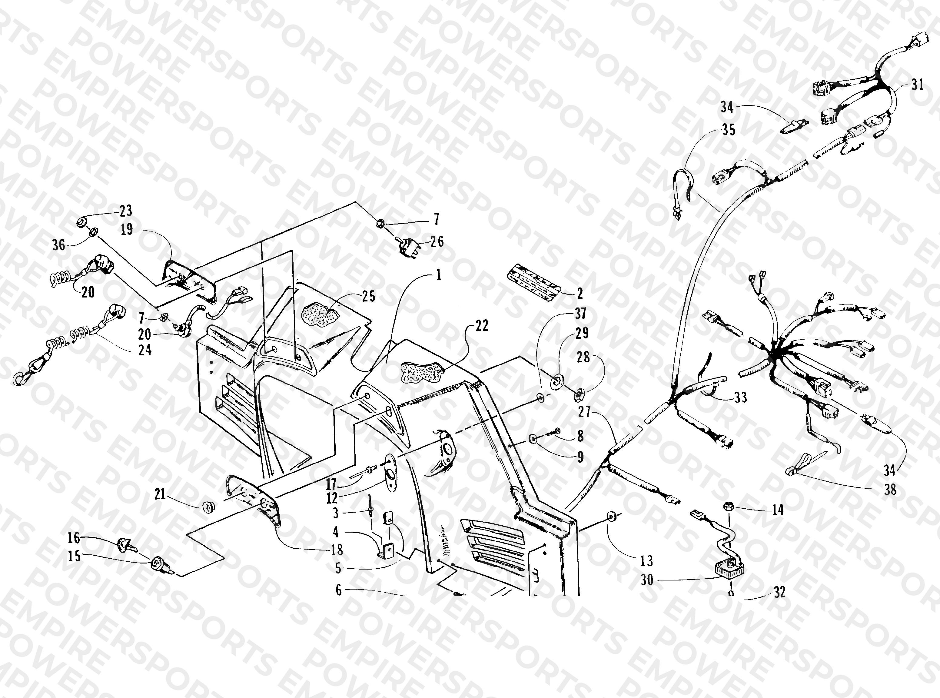 CONSOLE, SWITCHES, AND WIRING ASSEMBLIES