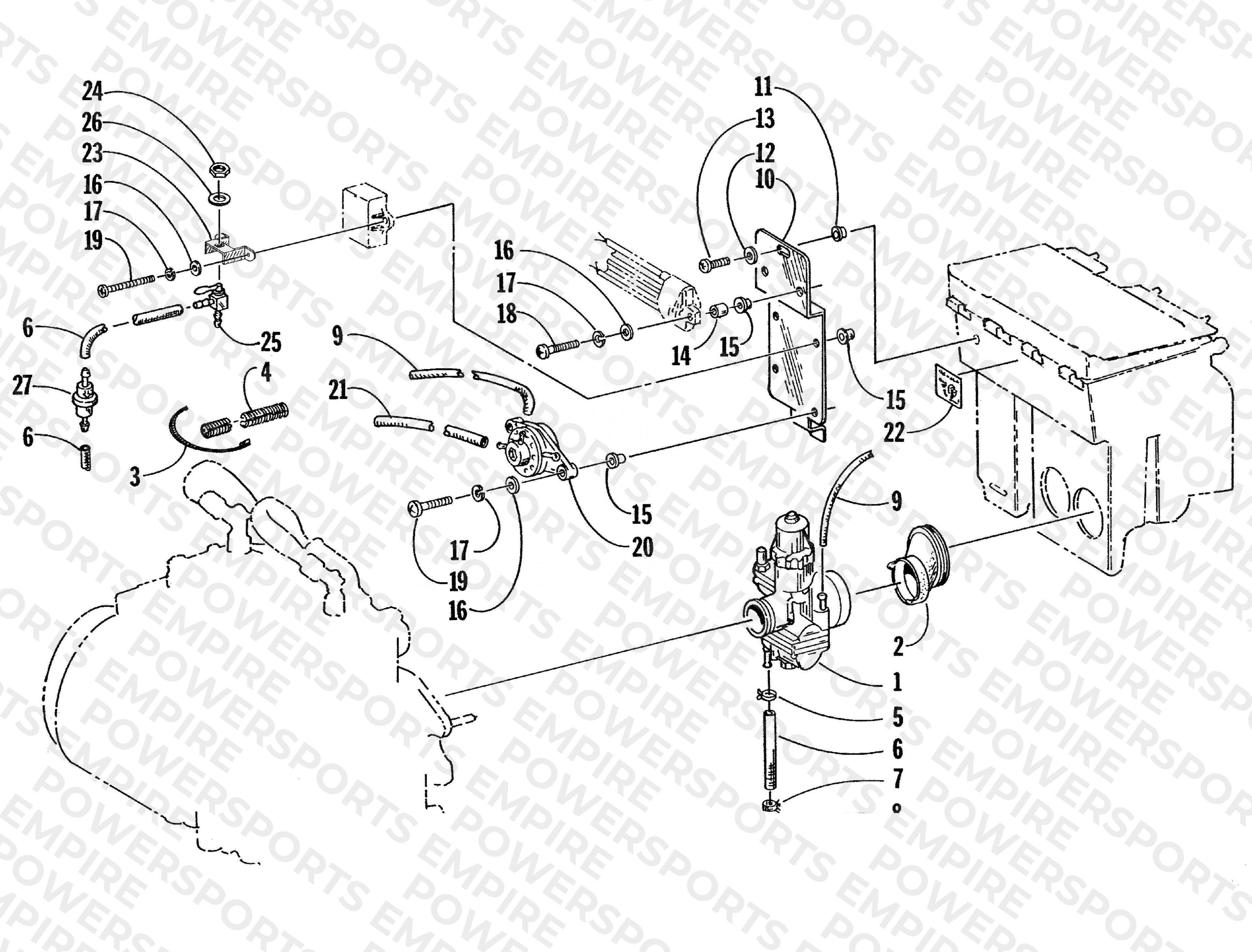 CARBURETOR AND FUEL PUMP ASSEMBLY