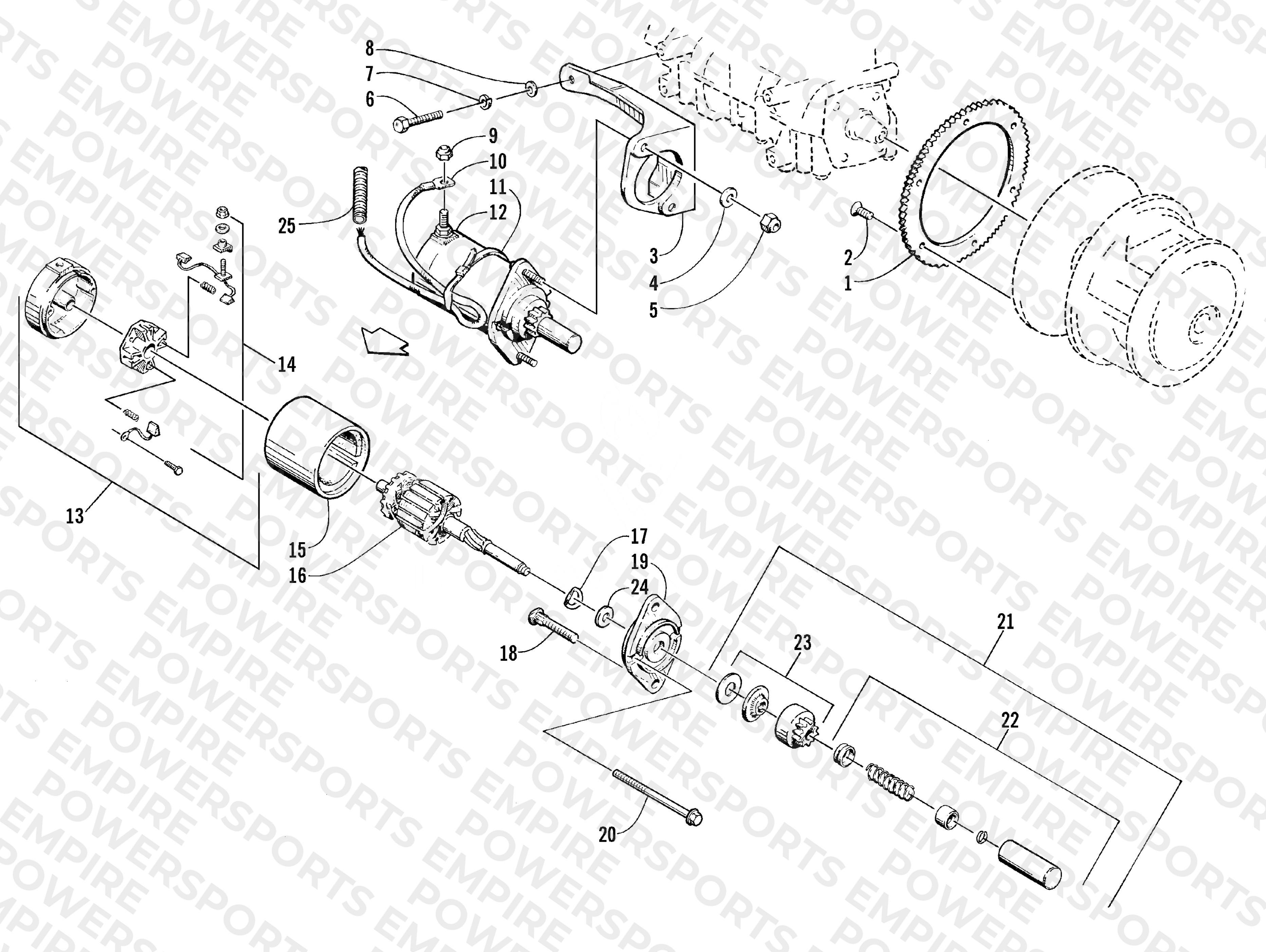 ELECTRIC START - STARTER MOTOR ASSEMBLY