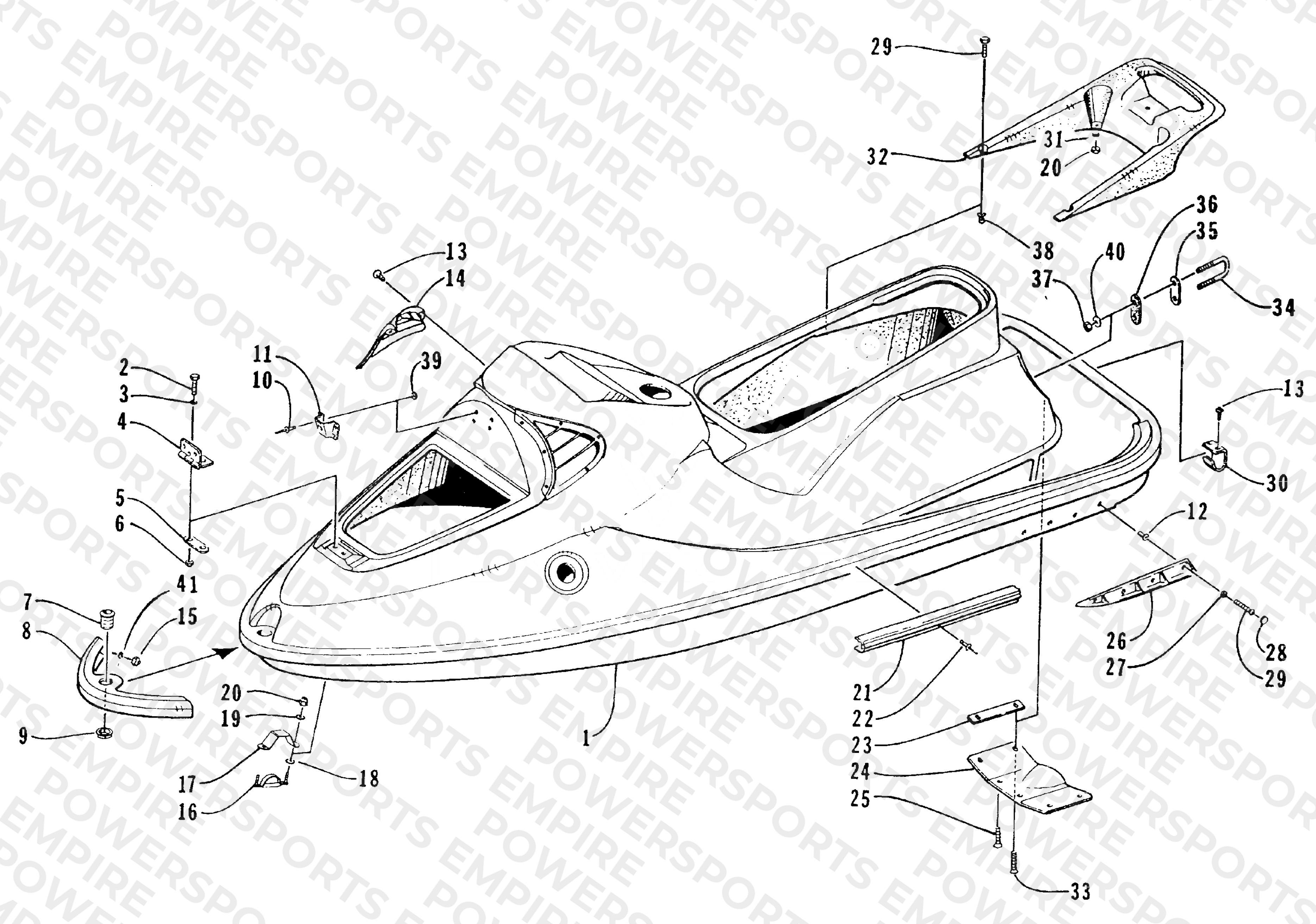 HULL AND RELATED PARTS ASSEMBLY