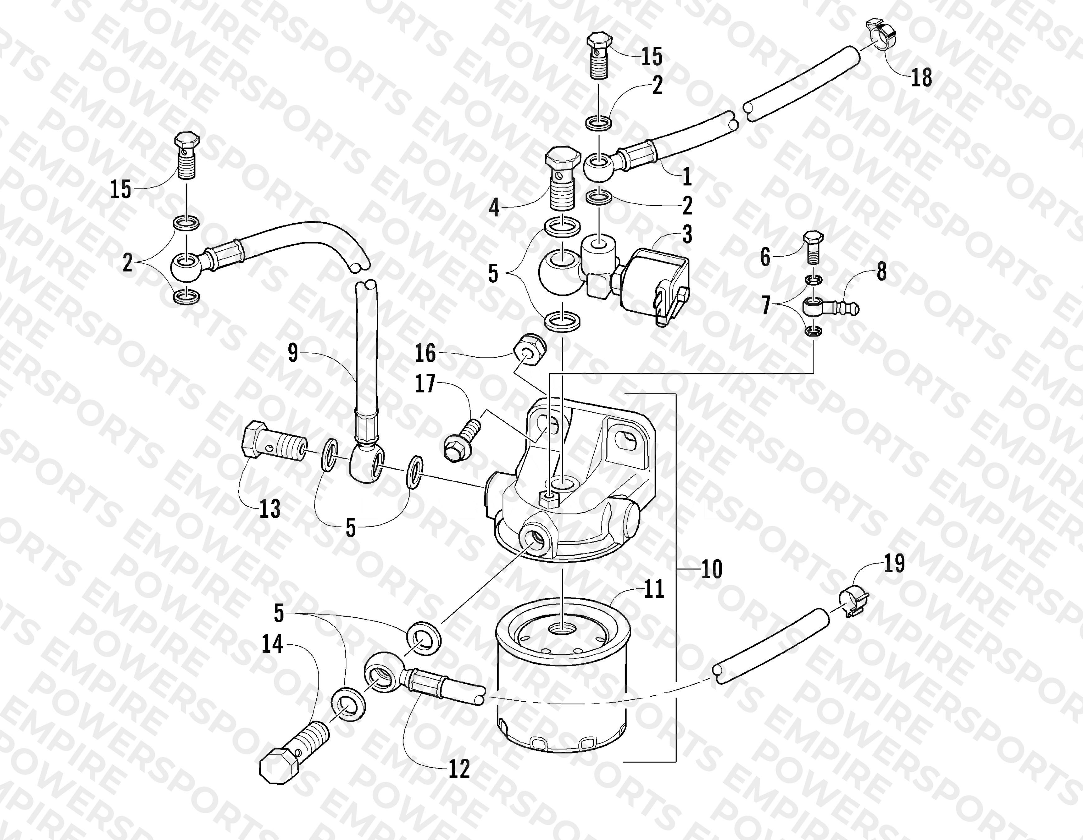 FUEL FILTER, ELECTRO-VALVE, AND HOSES ASSEMBLY